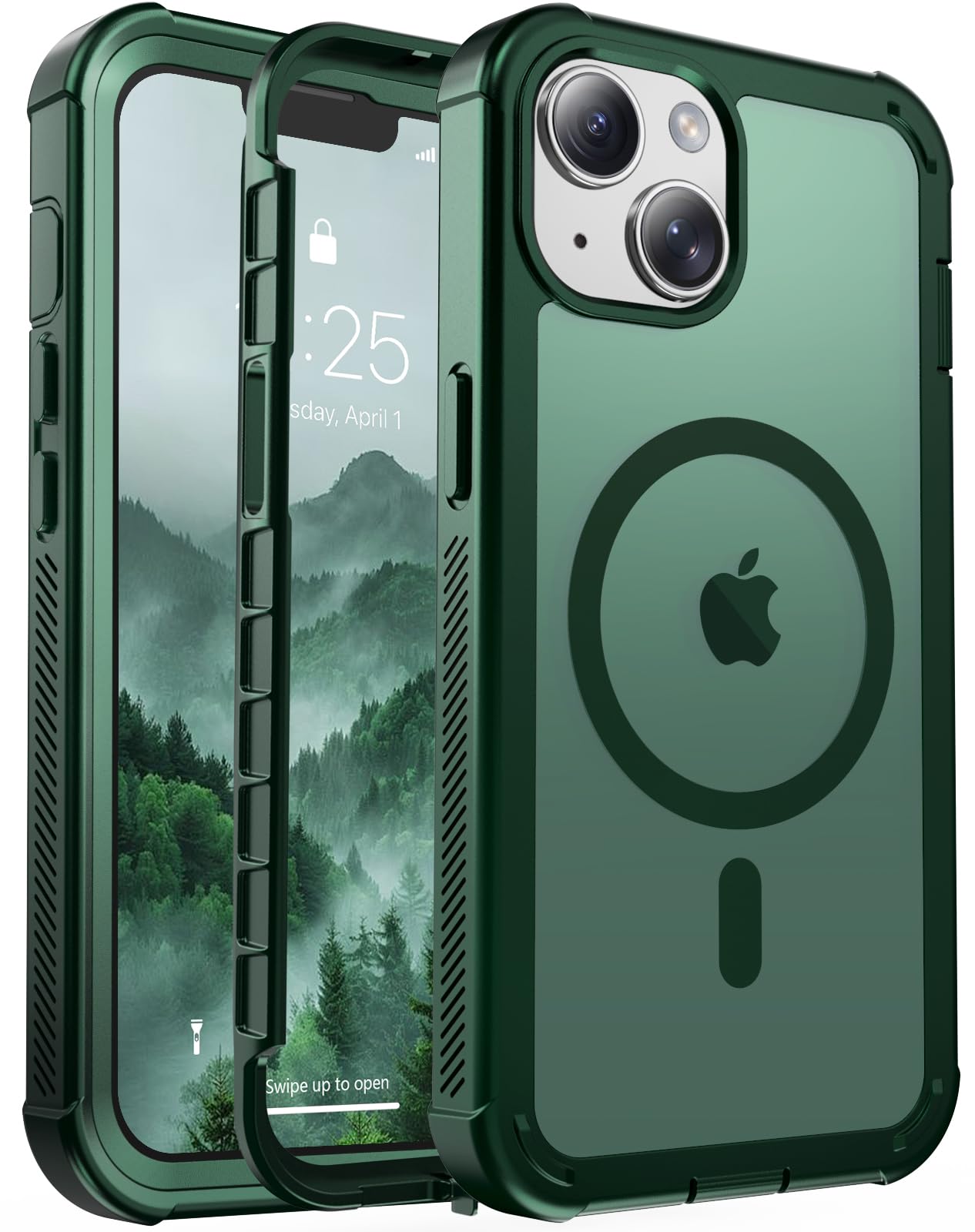 Magnetic for iPhone 17 Case, [Compatible with MagSafe][Military Grade Drop Protection][Heavy Duty Protection][Non-Slip][Shockproof] 2-Layer Durable Bumper Phone Case 6.3''-Black
