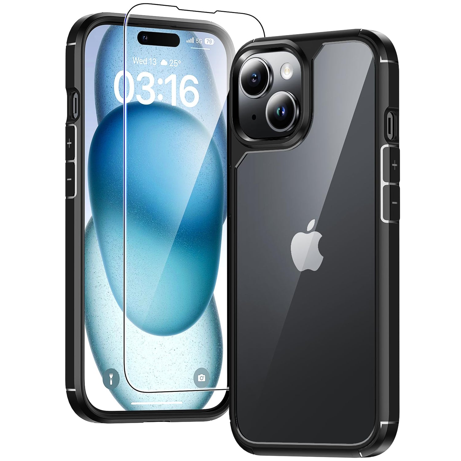 TAURI for iPhone 17 Case, Anti-Yellowing with Screen Protector, Military-Grade Protection Shockproof Slim Phone Case for iPhone 17, Clear