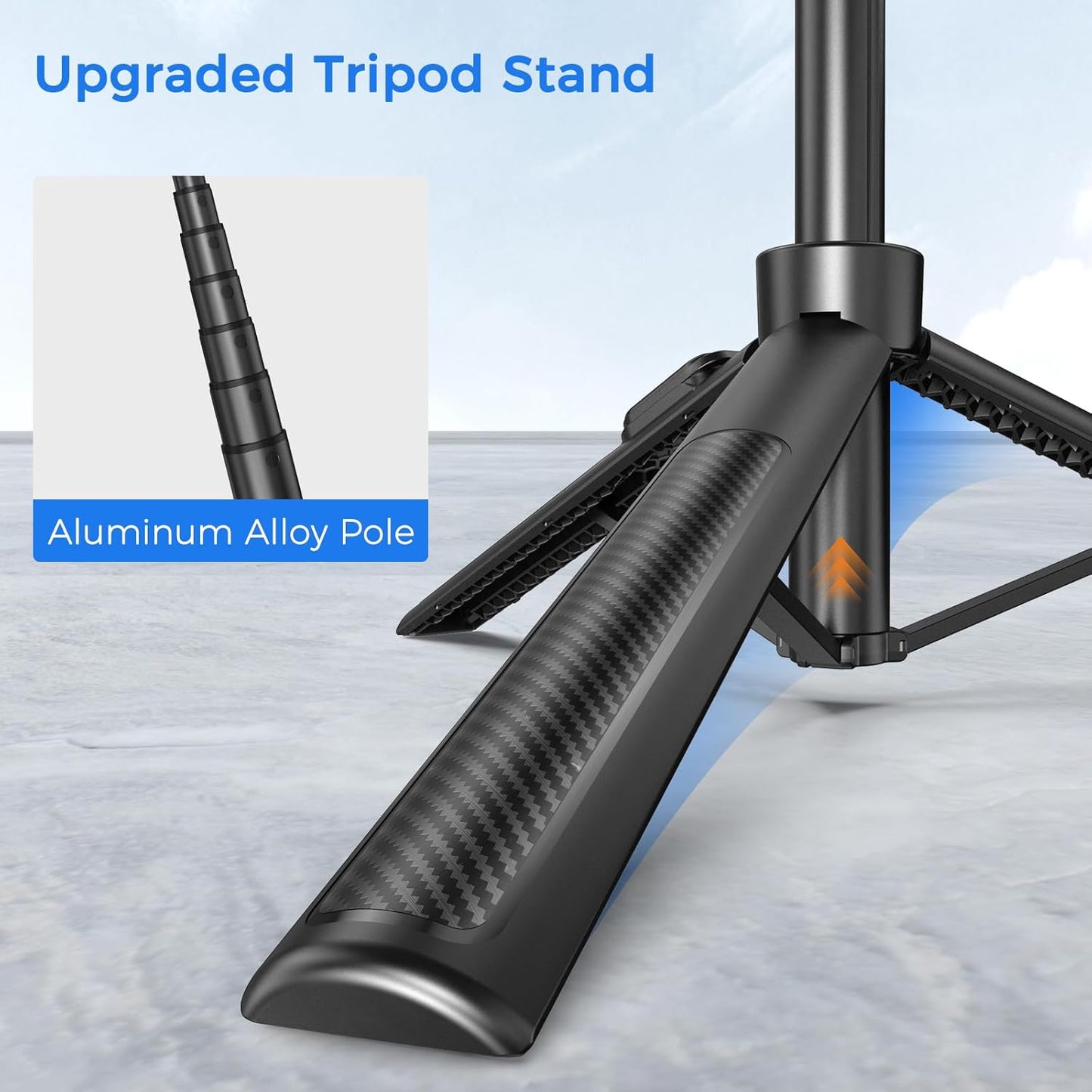 Selfie Stick Tripod for Phone with Remote Control & Holder, 50 Inch, Black | Extendable Selfie Stick Travel for iPhone, iPhone Tripod for Video Recording