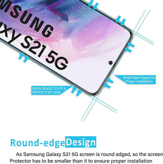 NEW'C 3 Pack Designed for Samsung Galaxy S21 5G (6.2), Screen Protector Tempered Glass, Scratch-Proof, Bubble-Free, Ultra Resistant (0.26 mm HD Ultra Transparent) 9H Hardness Glass