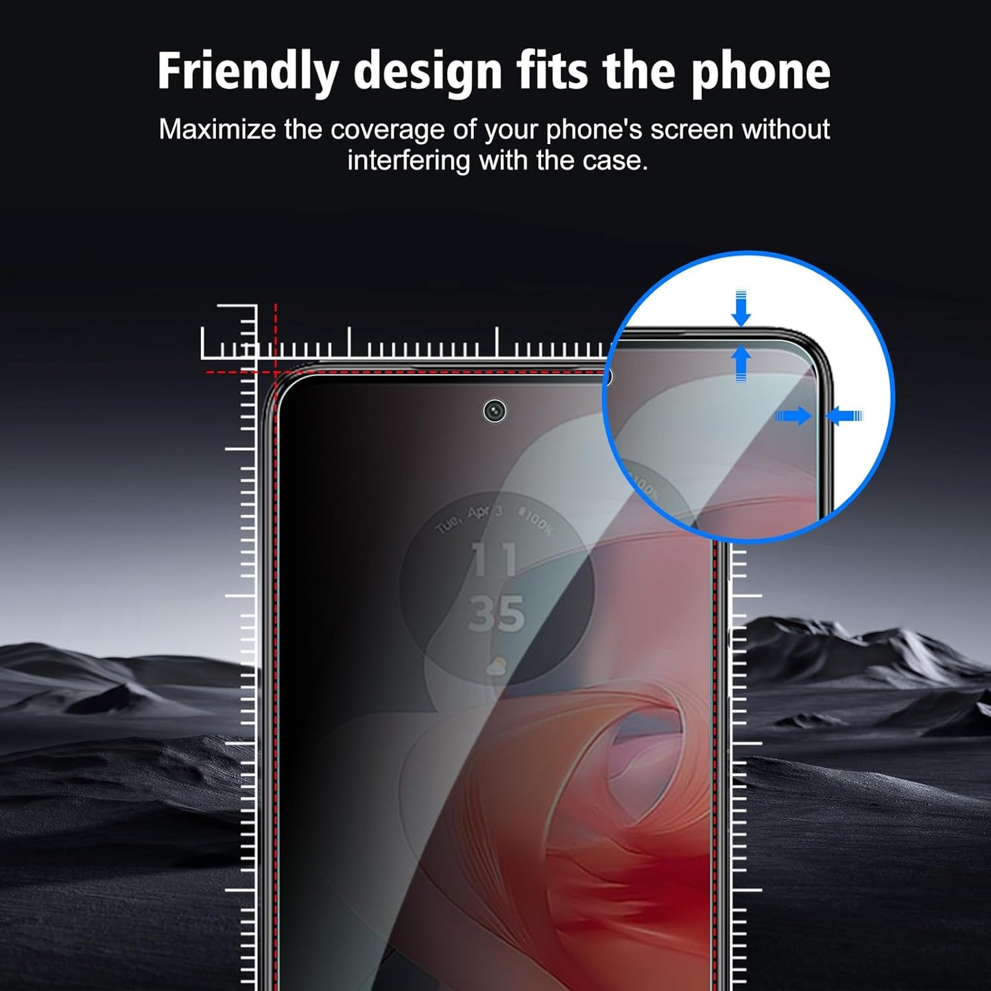 3 Pack for Motorola Moto G Power 2024 Privacy Screen Protector, Anti Spy Tempered Glass, 9H Hardness, Scratch Resistant