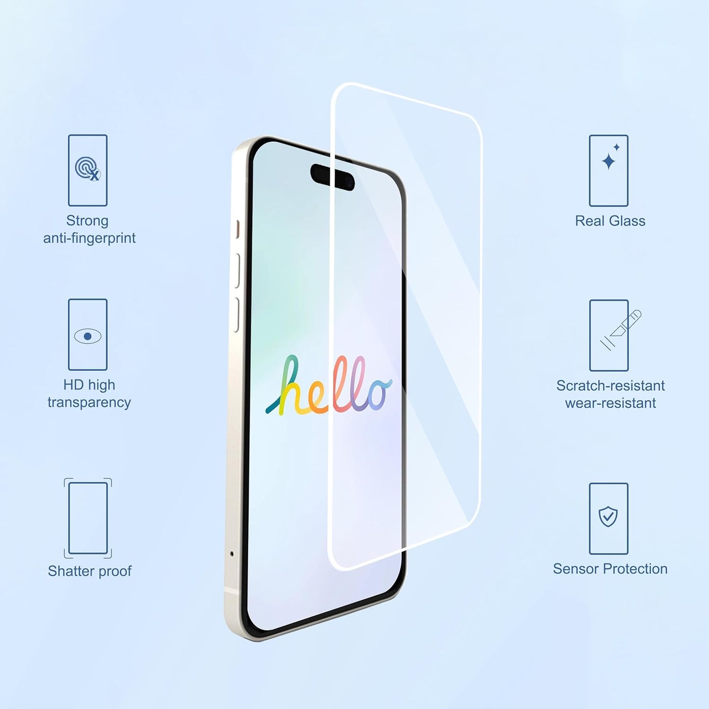 Ailun 3 Pack Screen Protector for iPhone 17 / iPhone 16 Pro [6.3 inch] with Installation Frame, Dynamic Island Compatible, Case Friendly[Not for iPhone16/16Plus/16Pro Max/17Pro/17Pro Max/Air]