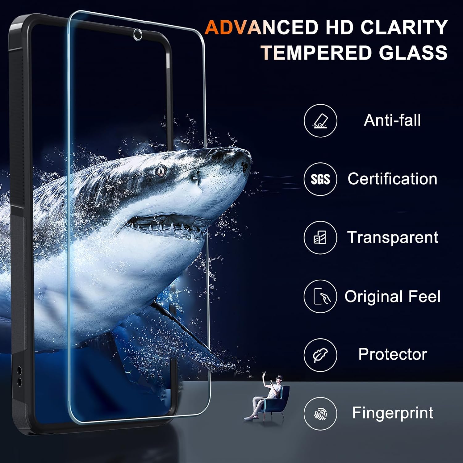 for Motorola Moto G Power 2026 Case, Full Body Heavy Duty Rugged Shockproof Protective Phone Cover with Lanyard Strap+Tempered Glass Screen Protector, Black Matte