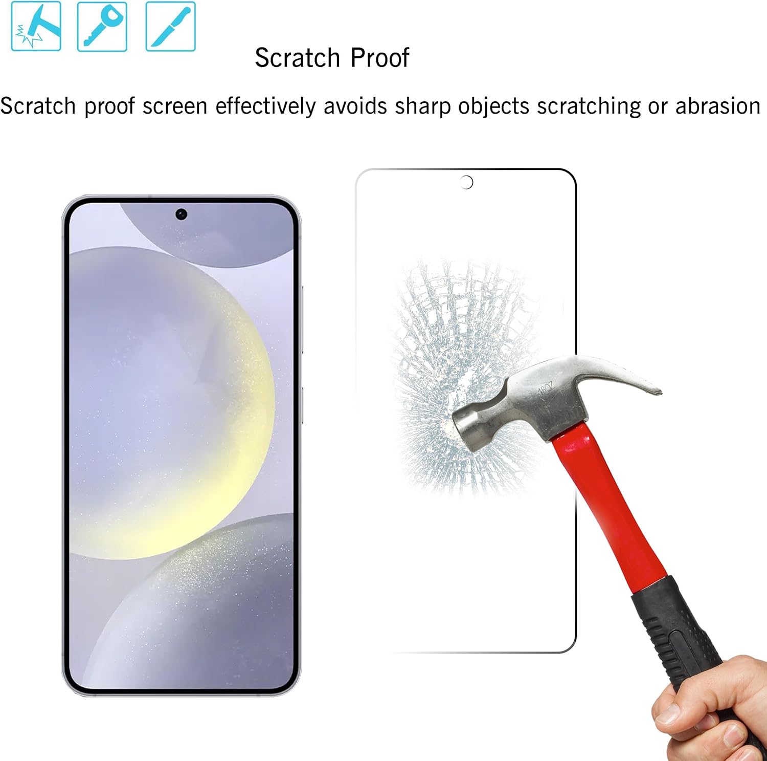 Ailun Screen Protector for Galaxy S24+ / S24 Plus [6.7 Inch] 3Pack + 3Pack Camera Lens Tempered Glass Fingerprint Unlock 0.25mm Anti-Scratch Case Friendly Clear - HD