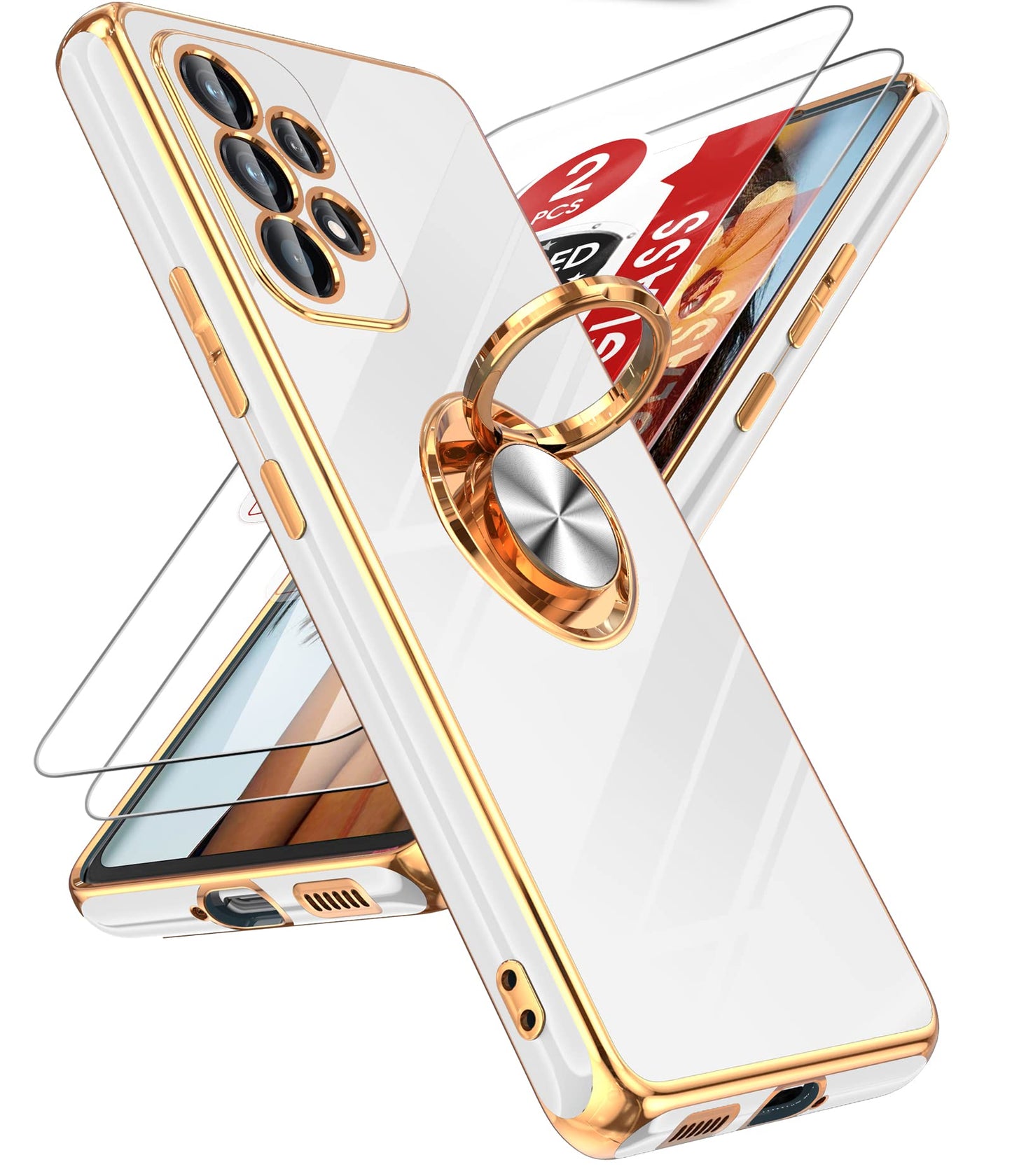 LeYi for Galaxy A37 5G Phone Case with 360°Rotatable Magnetic Kickstand