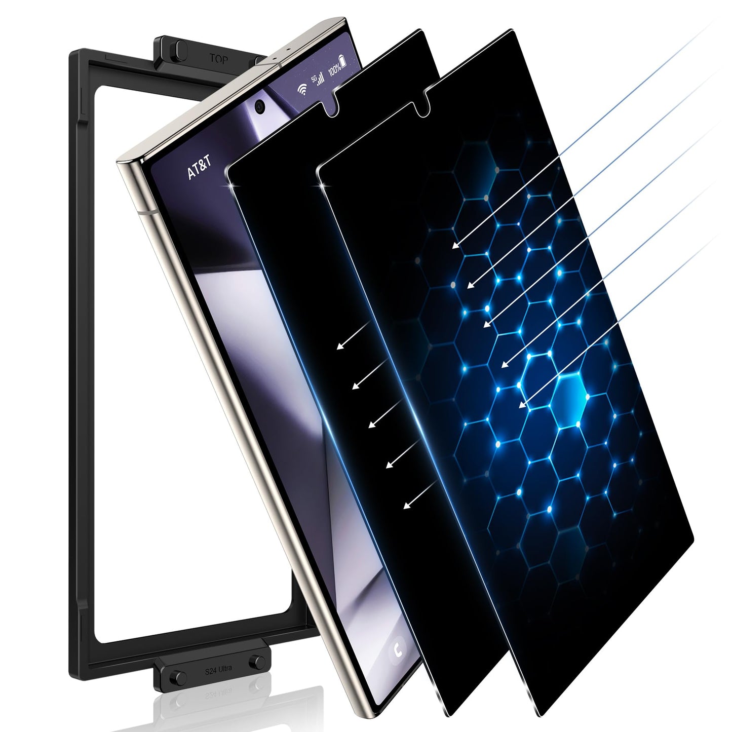 Fotbor 2 Pack for Samsung Galaxy Note 10 Plus Privacy Tempered Glass Screen Protector, 9H Hardness Anti-Scratch Fulll Coverage Case Friendly [Don’t Support Fingerprint Unlock]