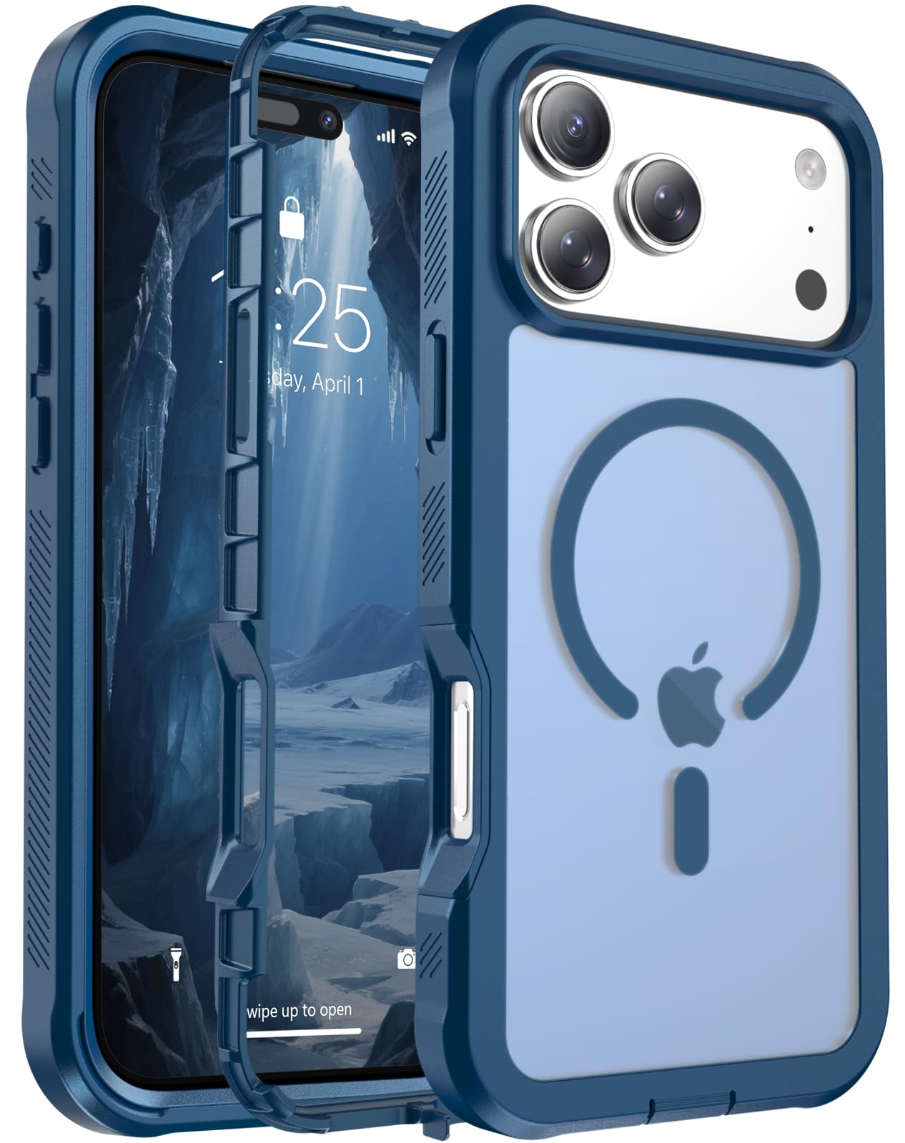 Magnetic for iPhone 17 Case, [Compatible with MagSafe][Military Grade Drop Protection][Heavy Duty Protection][Non-Slip][Shockproof] 2-Layer Durable Bumper Phone Case 6.3''-Black