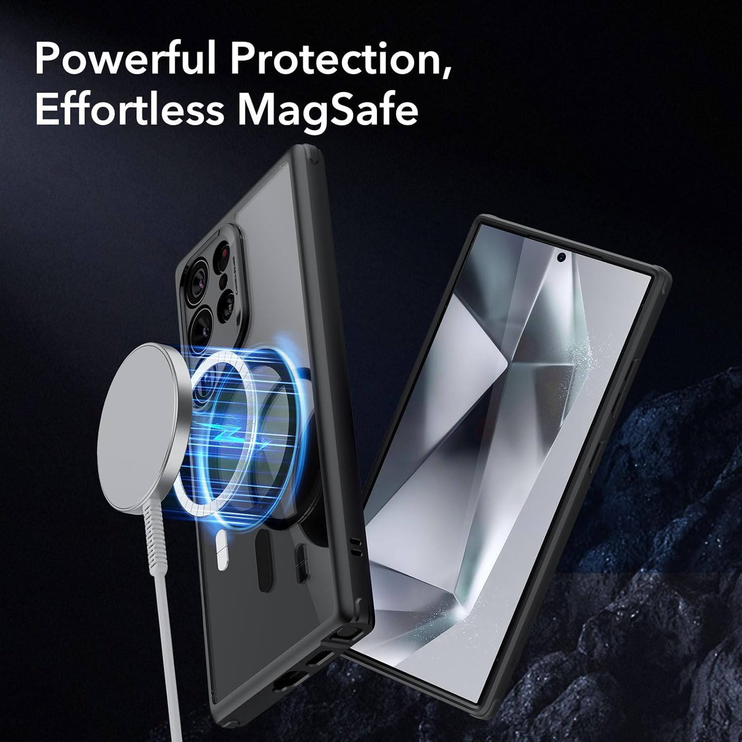 ESR for Samsung S24 Ultra Case, Compatible with MagSafe, Magnetic Case for Samsung Galaxy S24 Ultra, Military-Grade Protection, Yellowing Resistant, Classic Series, Clear Black