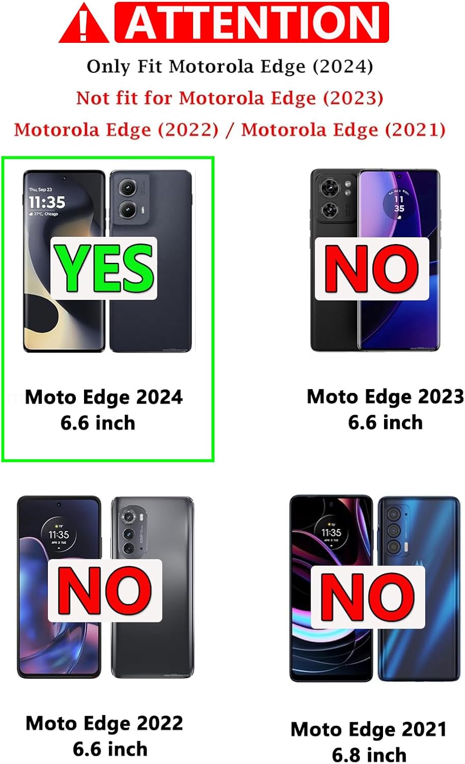 for Motorola Edge 2024 Case, with HD Screen Protector [Military Grade Drop Tested] Heavy-Duty Tough Rugged Shockproof Protective Case for Moto Edge 2024, Black