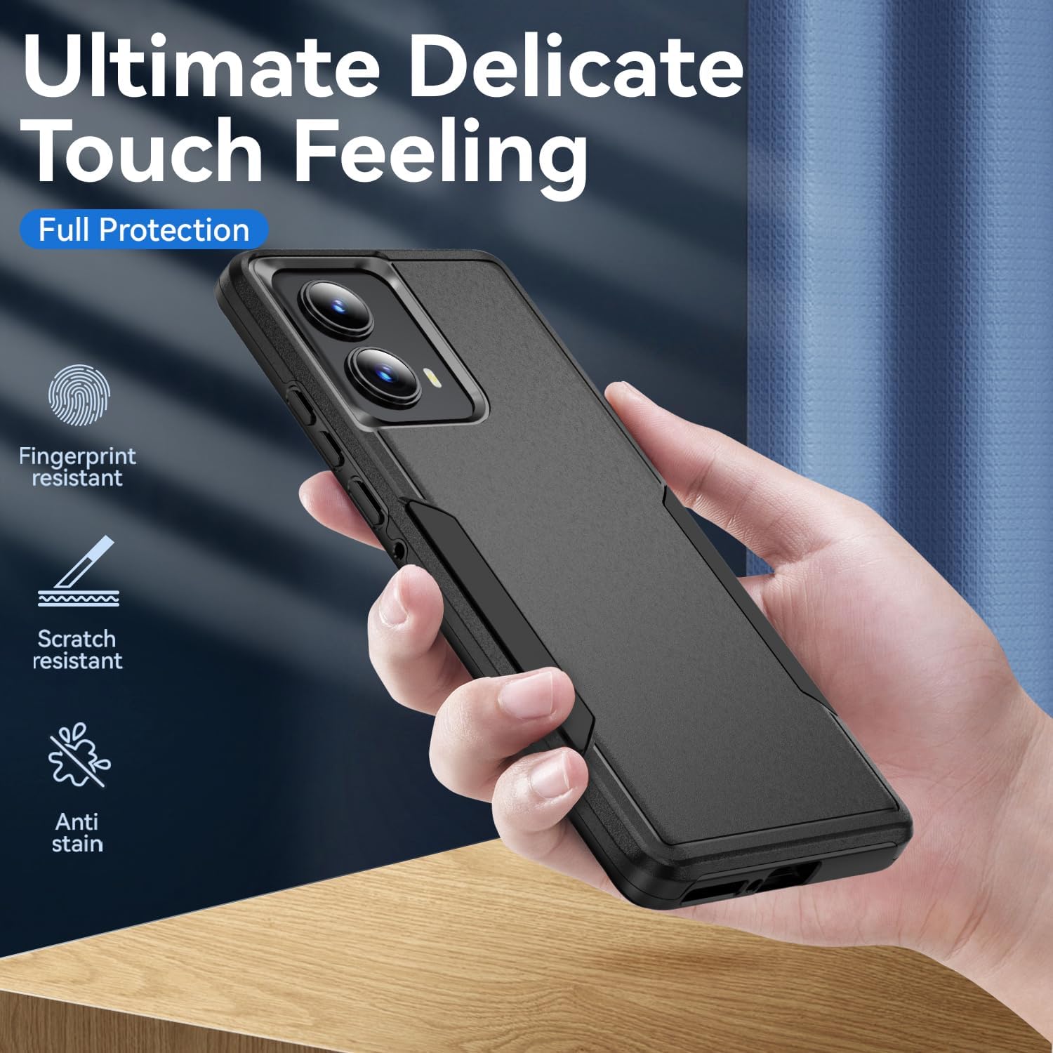 for Motorola Edge 2024 Case, with HD Screen Protector [Military Grade Drop Tested] Heavy-Duty Tough Rugged Shockproof Protective Case for Moto Edge 2024, Black