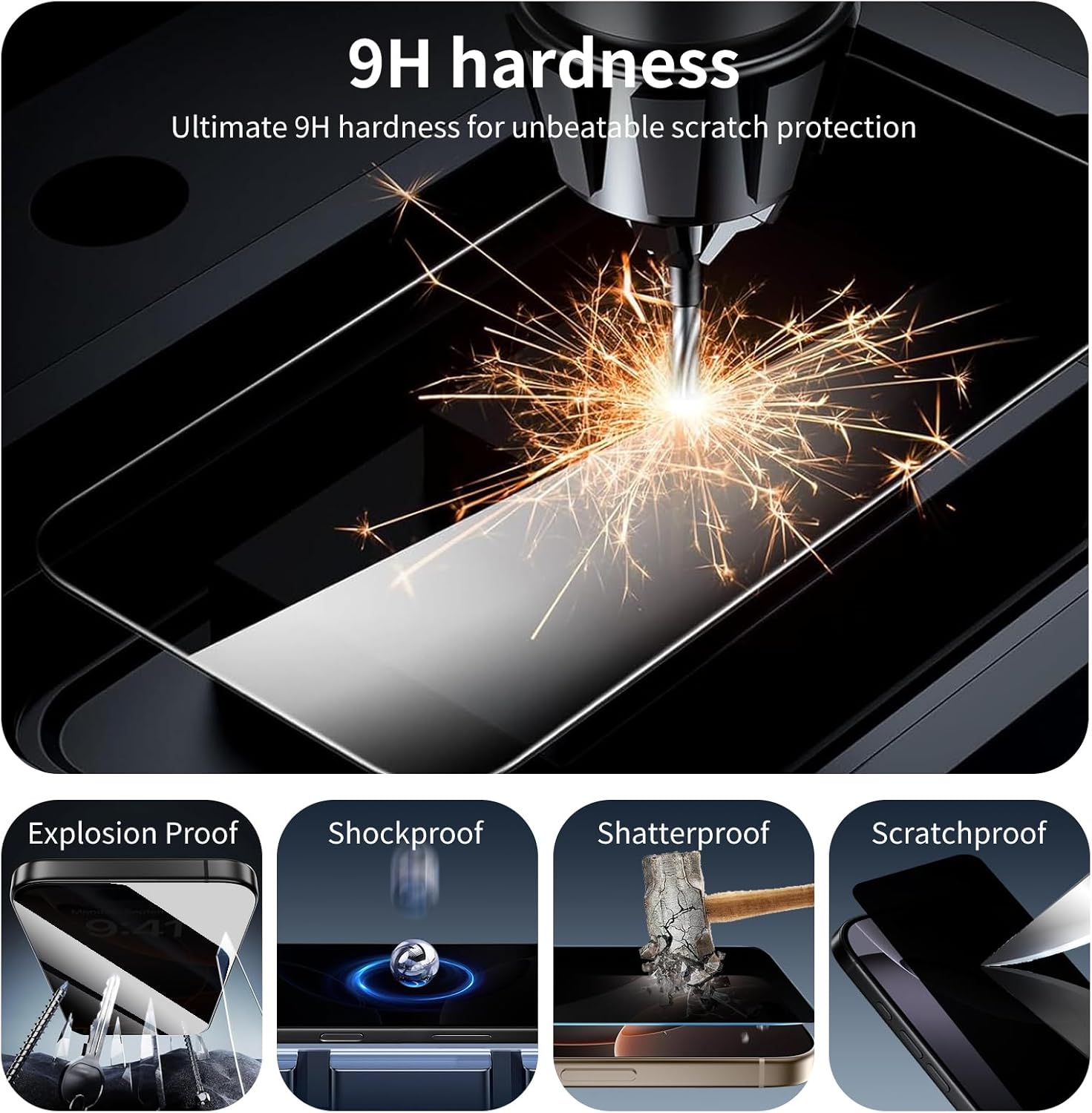 Privacy Screen Protector and Camera Lens Protector for Samsung Galaxy S23, Double Shatterproof Anti-Spy Tempered Glass Film, Private Protection, [Anti-Scratch][9H Hardness], 3-Pack Each
