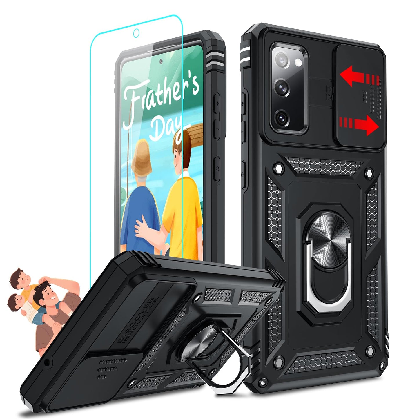 LeYi for Motorola Moto G Stylus 2025-Case: 【𝐍𝐨𝐭 𝐅𝐢𝐭 𝐌𝐨𝐭𝐨 𝐆 𝟐𝟎𝟐𝟓】Moto G Stylus 2026 Case 5G, Slide Camera Cover Screen Protector, Tough Armor Android Unlocked Phone Magnetic Stand, Black