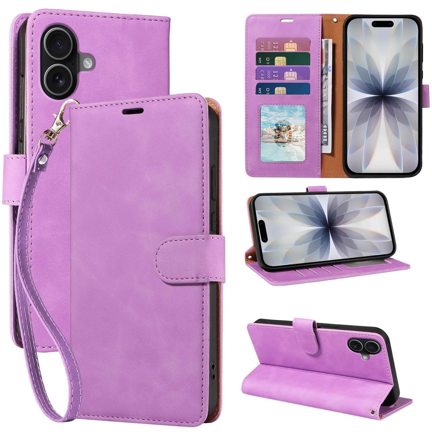 RFID Blocking for iPhone 17 Wallet Case, 4 Card Slots Holder, Wrist Strap, Soft PU Leather, Shockproof Protective, Phone Stand, Flip Cases, Magnetic Closure, Folio Cover (Green)