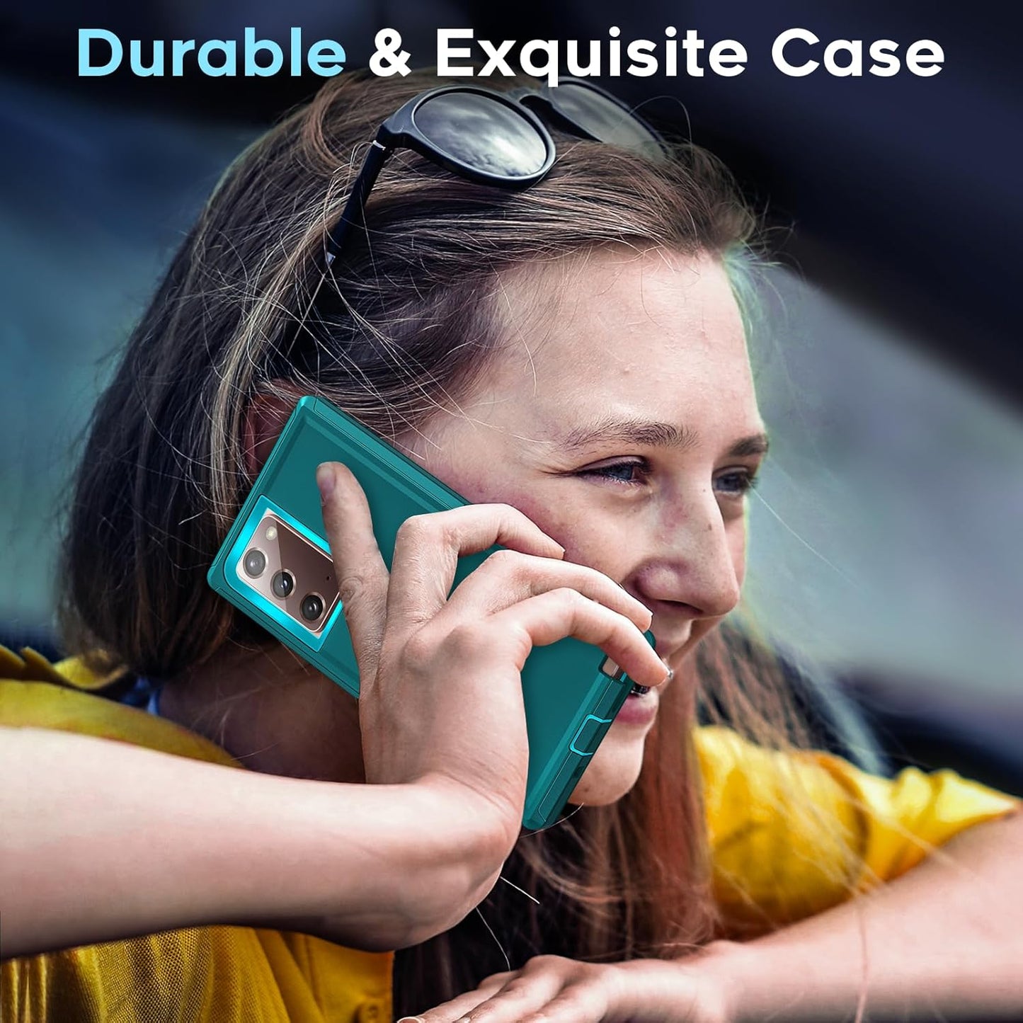 LeYi Compatible for Samsung Galaxy Note-20 Case[𝐍𝐨𝐭 𝐅𝐢𝐭 Note 20 Ultra]: Samsung Note 20 Case, Military Grade Protection, 3 in 1 Full Body Shockproof Drop Cell Phone Cover Funda Note20, Teal Blue