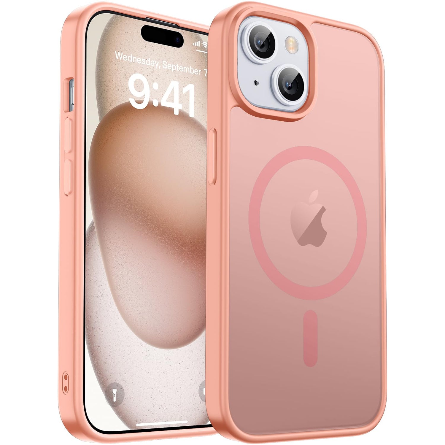 Magnetic for iPhone 17 Case, Upgraded [Camera Control Button] [Full Camera Protection] [with 1 Screen Protector] Translucent Matte Shockproof Protective Phone Cover, Mist Blue