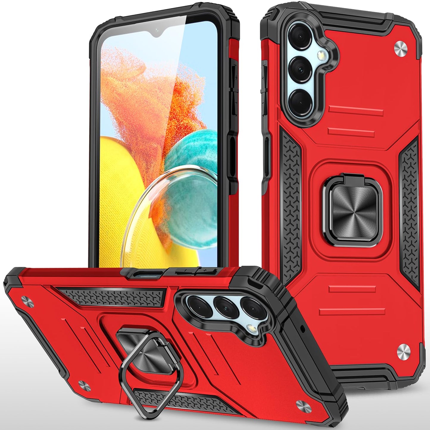 Dionsibei Galaxy A25 5G Case Military Grade Built-in Kickstand Case with Stand Holster Armor Heavy Duty Shockproof Cover Protective Case for Samsung Galaxy A25 5G Phone Case for Men Women (Blue)