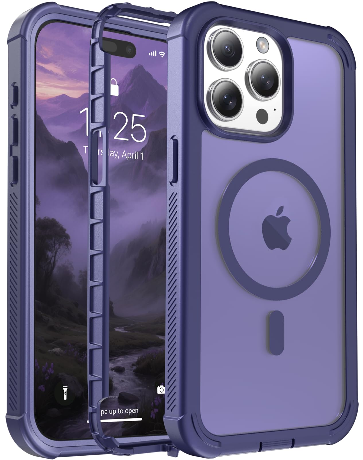 Magnetic for iPhone 17 Case, [Compatible with MagSafe][Military Grade Drop Protection][Heavy Duty Protection][Non-Slip][Shockproof] 2-Layer Durable Bumper Phone Case 6.3''-Black