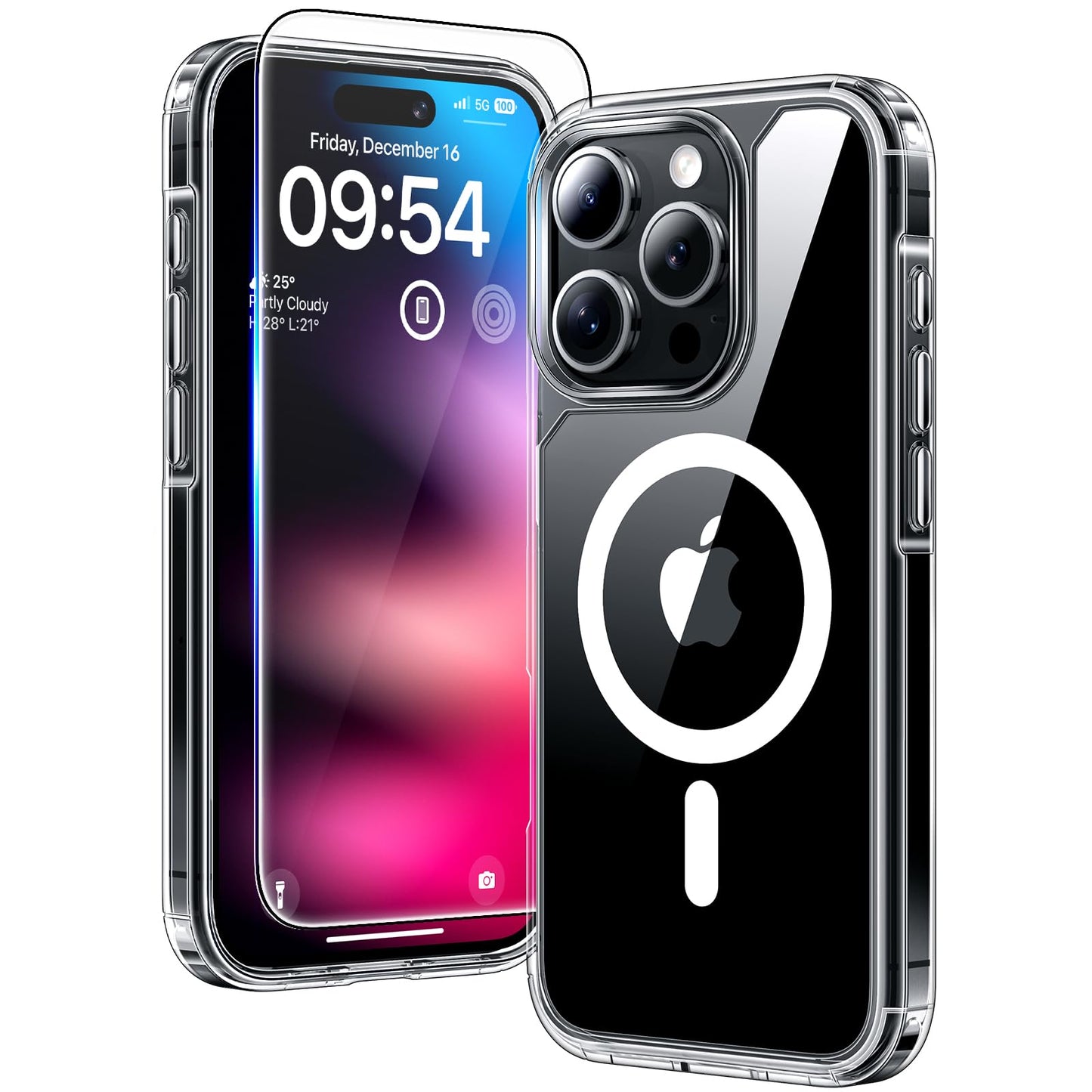 TAURI for iPhone 17 Case, Anti-Yellowing with Screen Protector, Military-Grade Protection Shockproof Slim Phone Case for iPhone 17, Clear