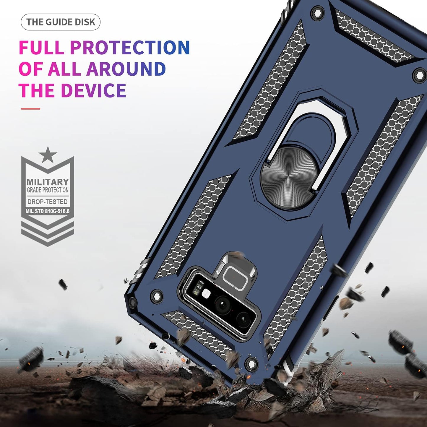 LeYi for Galaxy-Note-9-Case: [𝐍𝐨𝐭 𝐅𝐢𝐭 𝐍𝐨𝐭𝐞 𝟖] Samsung Note 9 Phone Case with [2 Pcs] Screen Protectors for Men, [Military-Grade] Phone Cover with Kickstand for Samsung Galaxy Note 9, Blue