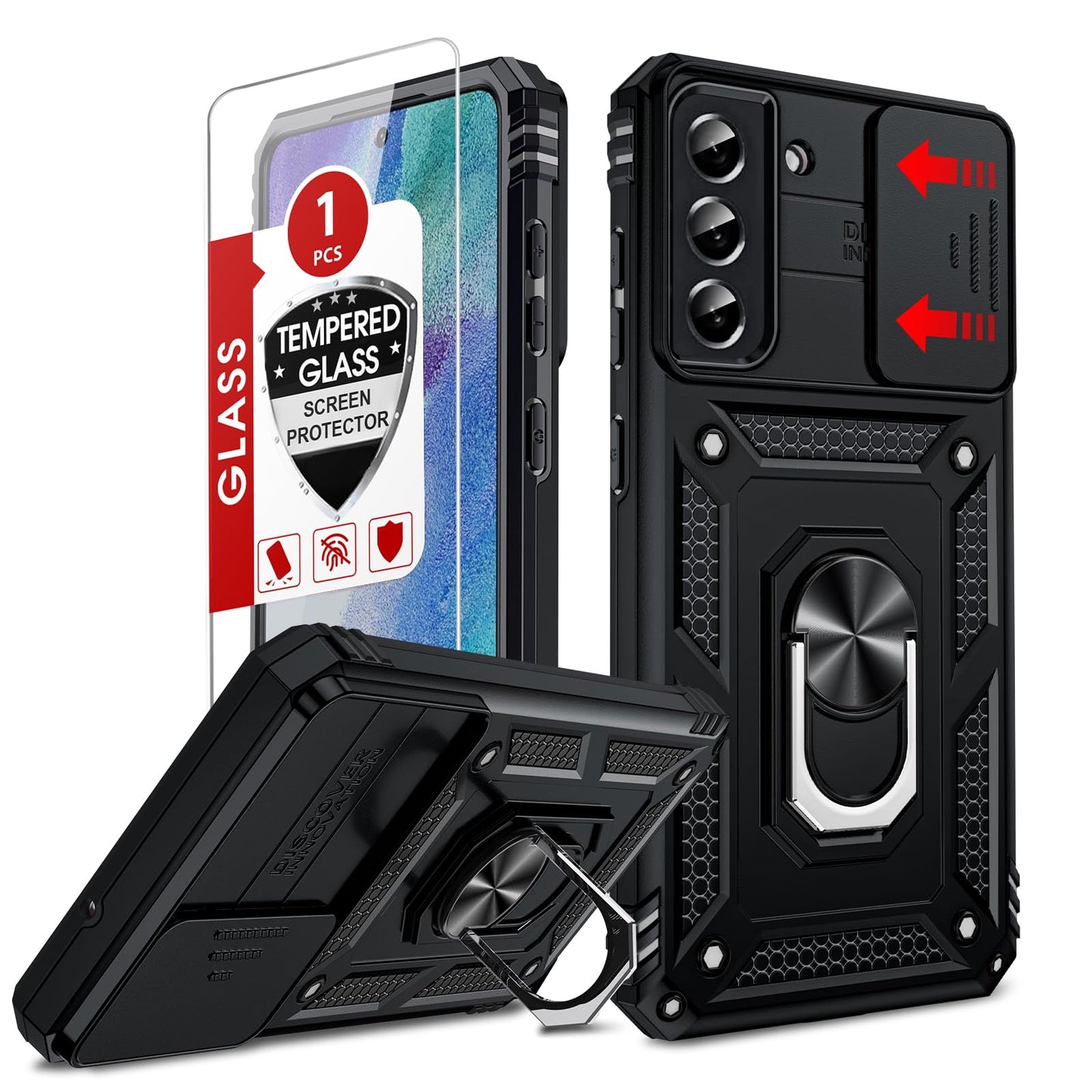 LeYi for Motorola Moto G Stylus 2025-Case: 【𝐍𝐨𝐭 𝐅𝐢𝐭 𝐌𝐨𝐭𝐨 𝐆 𝟐𝟎𝟐𝟓】Moto G Stylus 2026 Case 5G, Slide Camera Cover Screen Protector, Tough Armor Android Unlocked Phone Magnetic Stand, Black