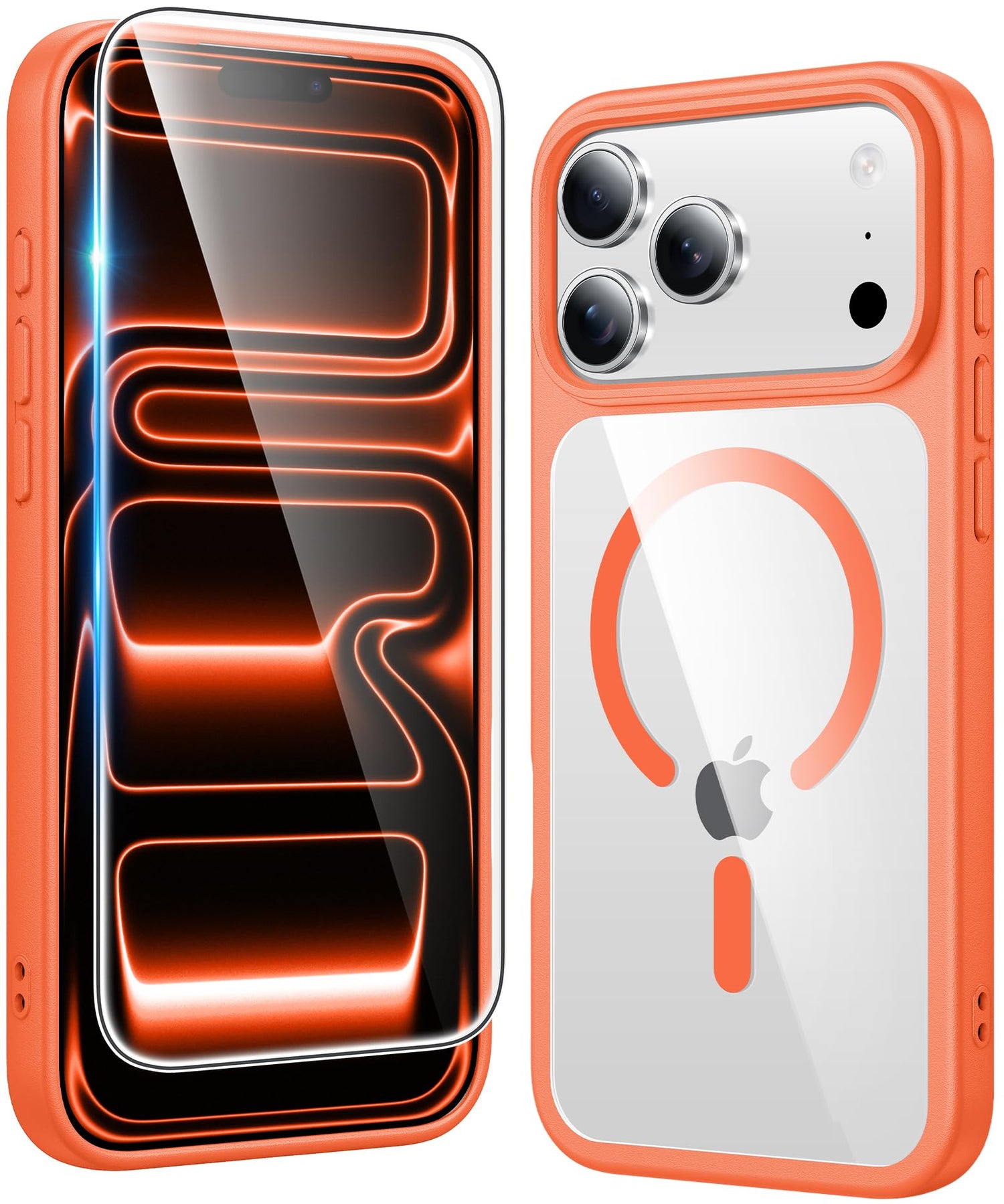 FNTCASE for iPhone 17 Case Clear: Magnetic Phone Cases with Screen Protector Drop Proof Compatible with Magsafe Slim Anti Yellowing Rugged Shockproof Protective Transparent Cell Cover (A-Clear)