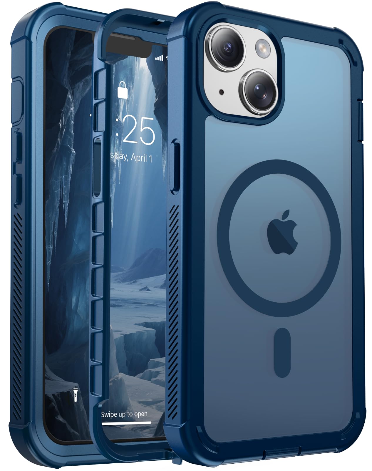 Magnetic for iPhone 17 Case, [Compatible with MagSafe][Military Grade Drop Protection][Heavy Duty Protection][Non-Slip][Shockproof] 2-Layer Durable Bumper Phone Case 6.3''-Black