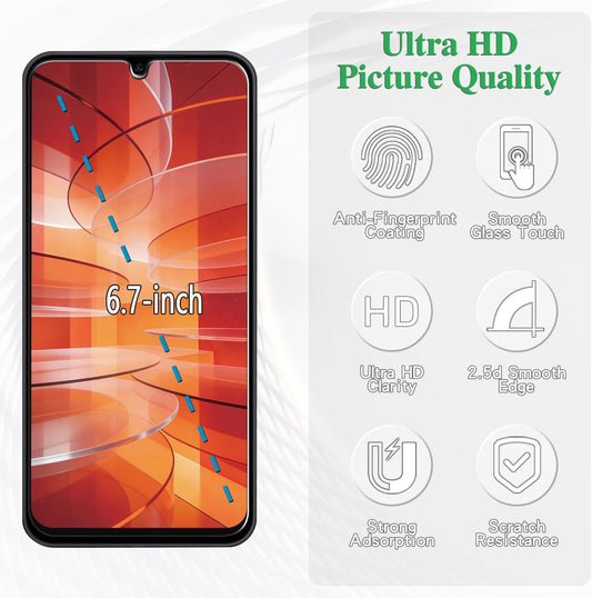 Pokolan (3 Pack Designed for Samsung Galaxy A17 5G Tempered Glass Screen Protector, 9H Hardness, Anti Scratch, Bubble Free