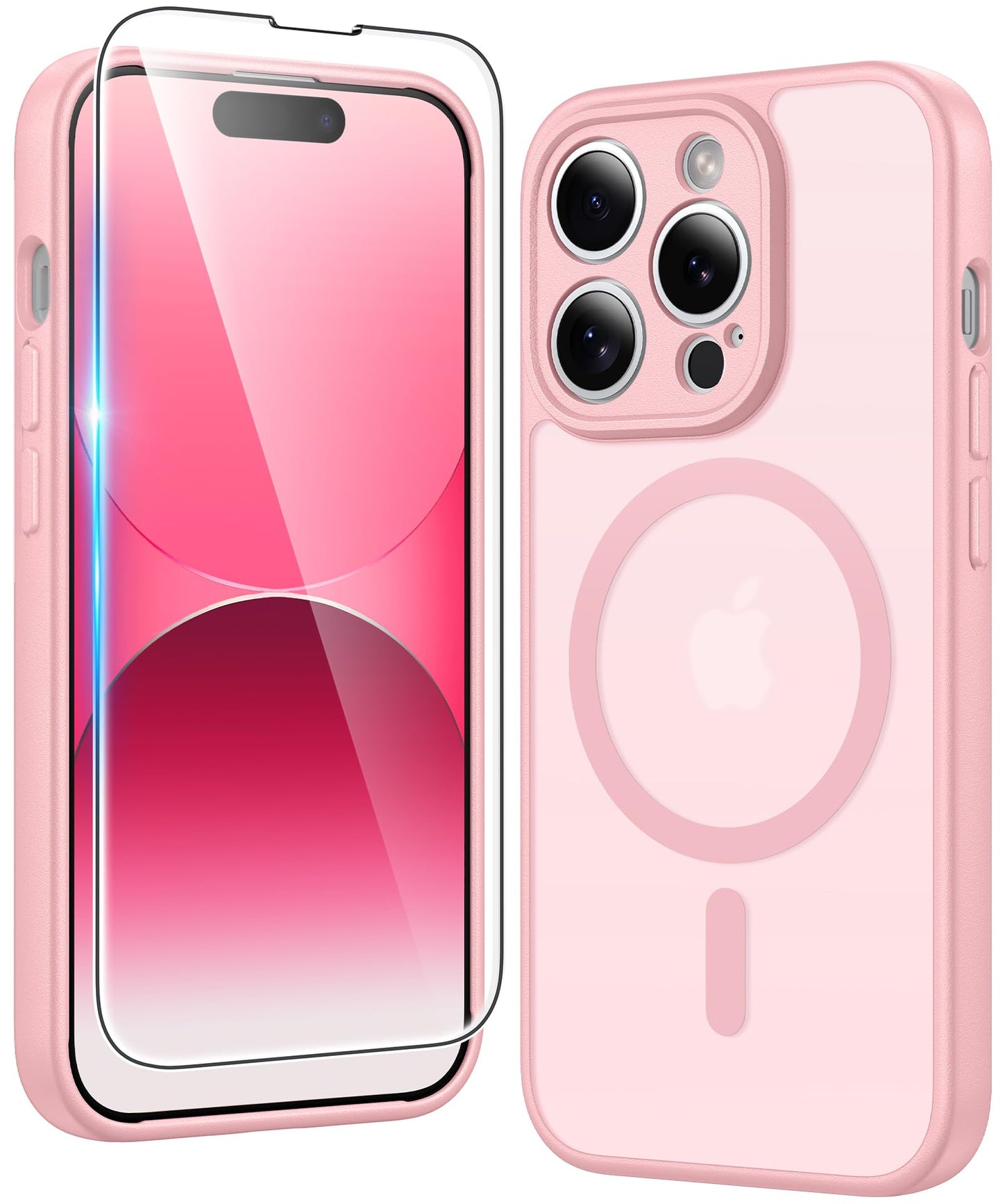 FNTCASE for iPhone 17 Case Clear: Magnetic Phone Cases with Screen Protector Drop Proof Compatible with Magsafe Slim Anti Yellowing Rugged Shockproof Protective Transparent Cell Cover (A-Clear)