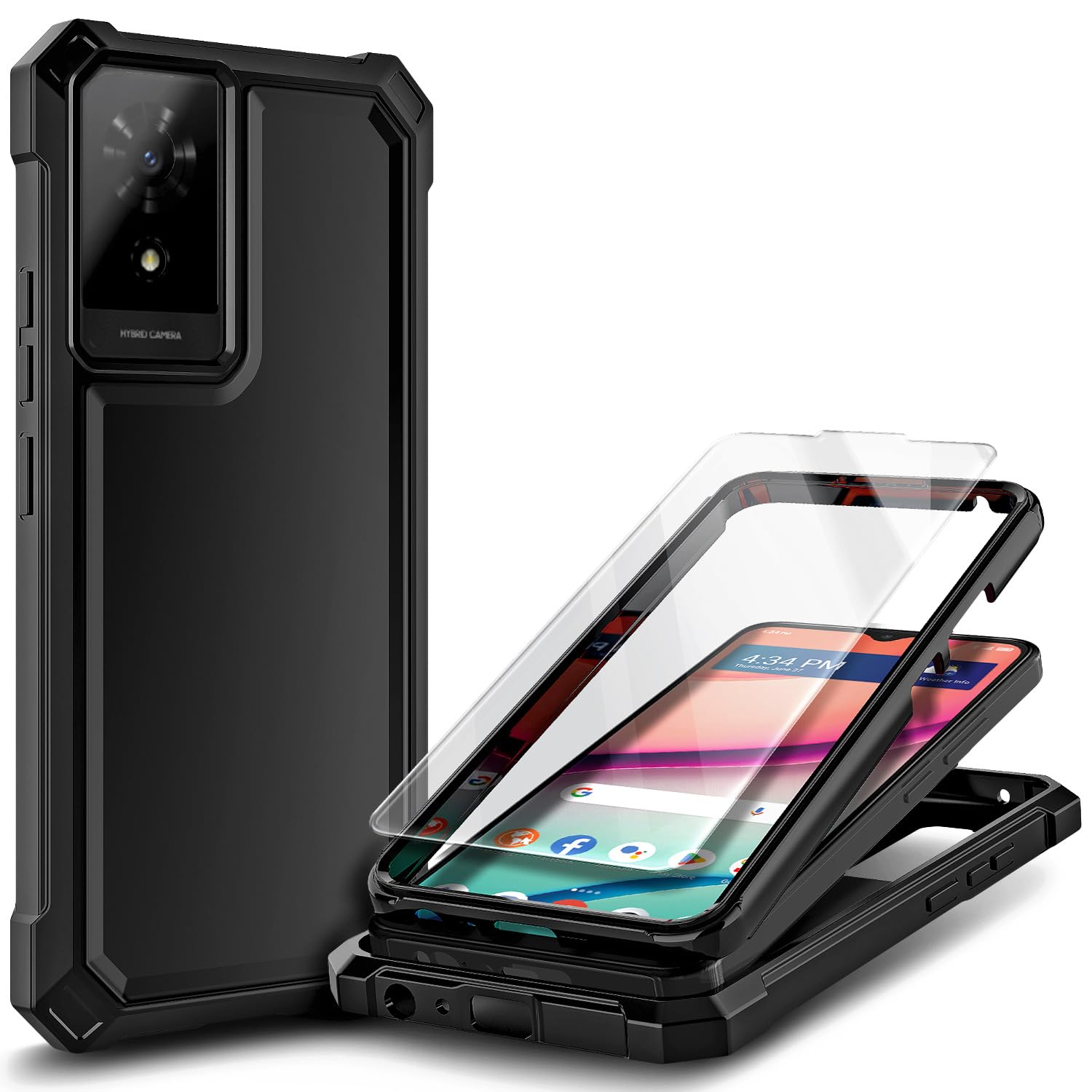 for TCL NXTPAPER 70 Pro Case, Shockproof Cover, Glitter Aqua/Purple