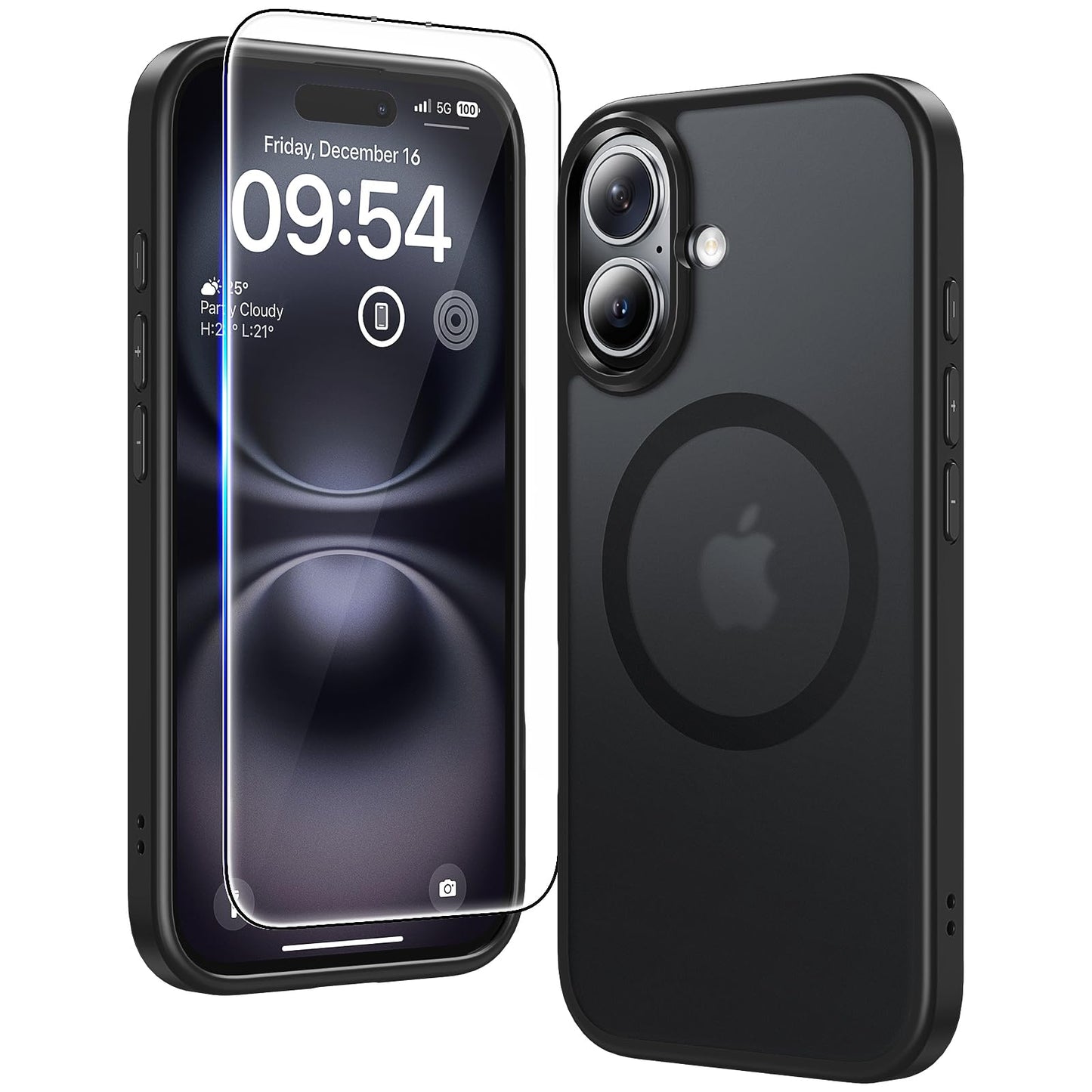 TAURI for iPhone 17 Case, Anti-Yellowing with Screen Protector, Military-Grade Protection Shockproof Slim Phone Case for iPhone 17, Clear