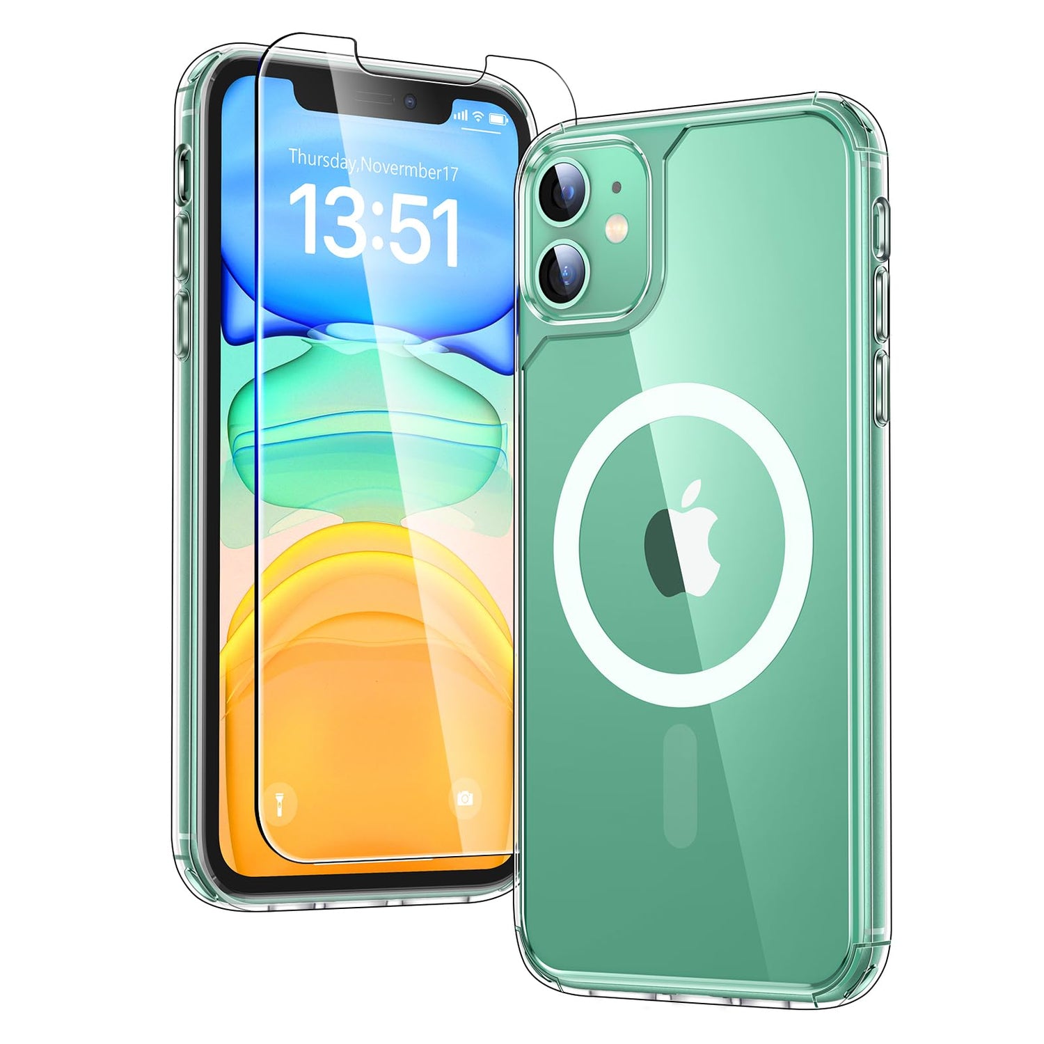 TAURI for iPhone 17 Case, Anti-Yellowing with Screen Protector, Military-Grade Protection Shockproof Slim Phone Case for iPhone 17, Clear