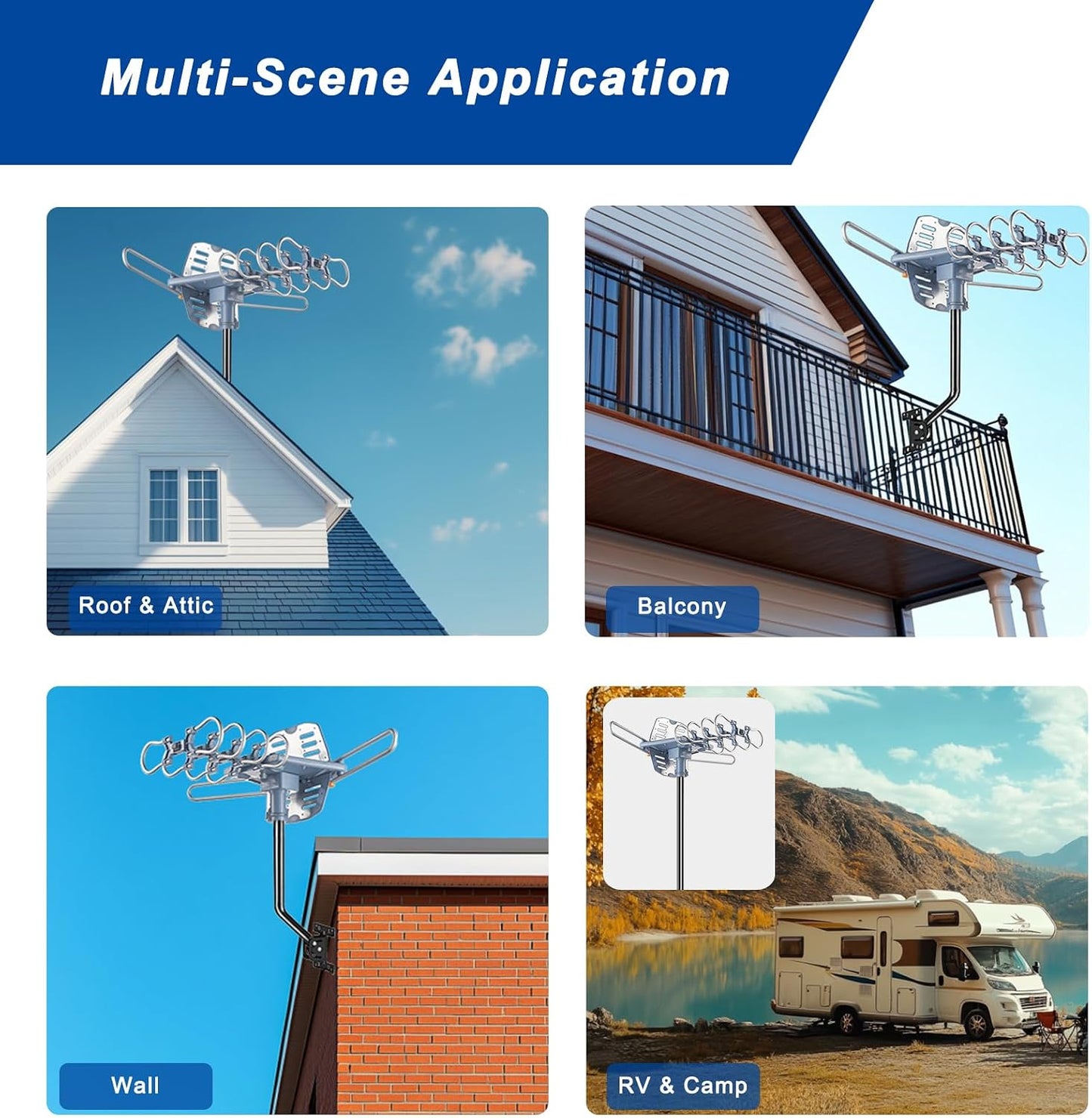 2026 Long Range Outdoor TV Antenna for Smart TV - 4K 1080P ATSC 3.0 Ready