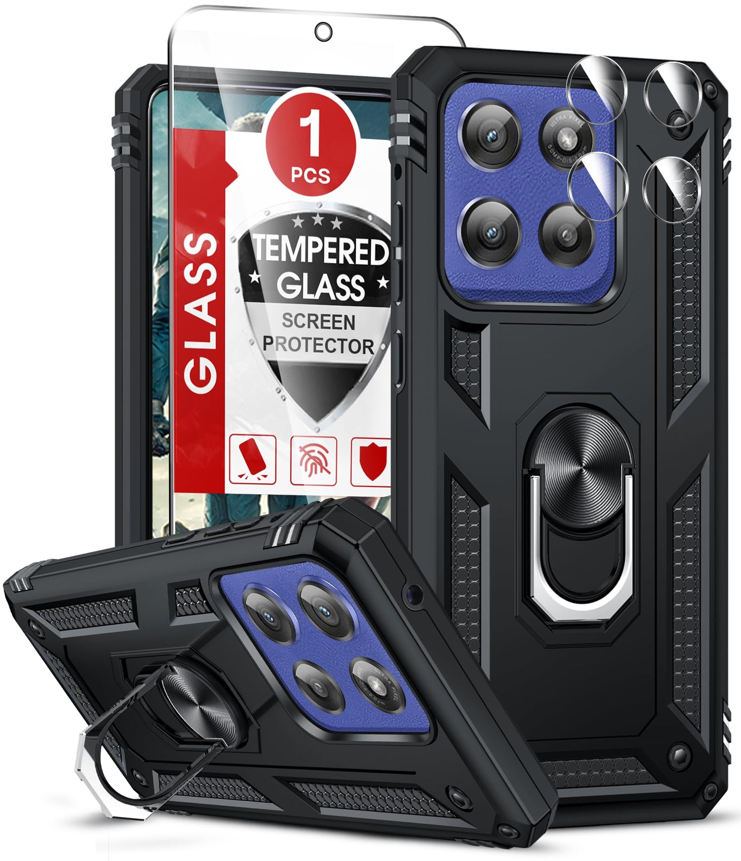LeYi for Motorola Moto G Stylus 2025-Case: 【𝐍𝐨𝐭 𝐅𝐢𝐭 𝐌𝐨𝐭𝐨 𝐆 𝟐𝟎𝟐𝟓】Moto G Stylus 2026 Case 5G, Slide Camera Cover Screen Protector, Tough Armor Android Unlocked Phone Magnetic Stand, Black
