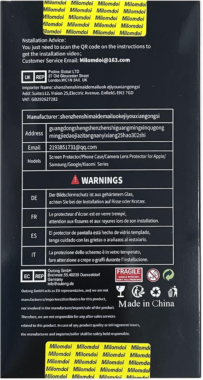 Milomdoi 3 Pack Privacy Screen Protector for Samsung Galaxy S25 Ultra Tempered Glass with 3 Pack Camera Lens Protector, Ultra 9H Accessories [Support Fingerprint Unlock] Black