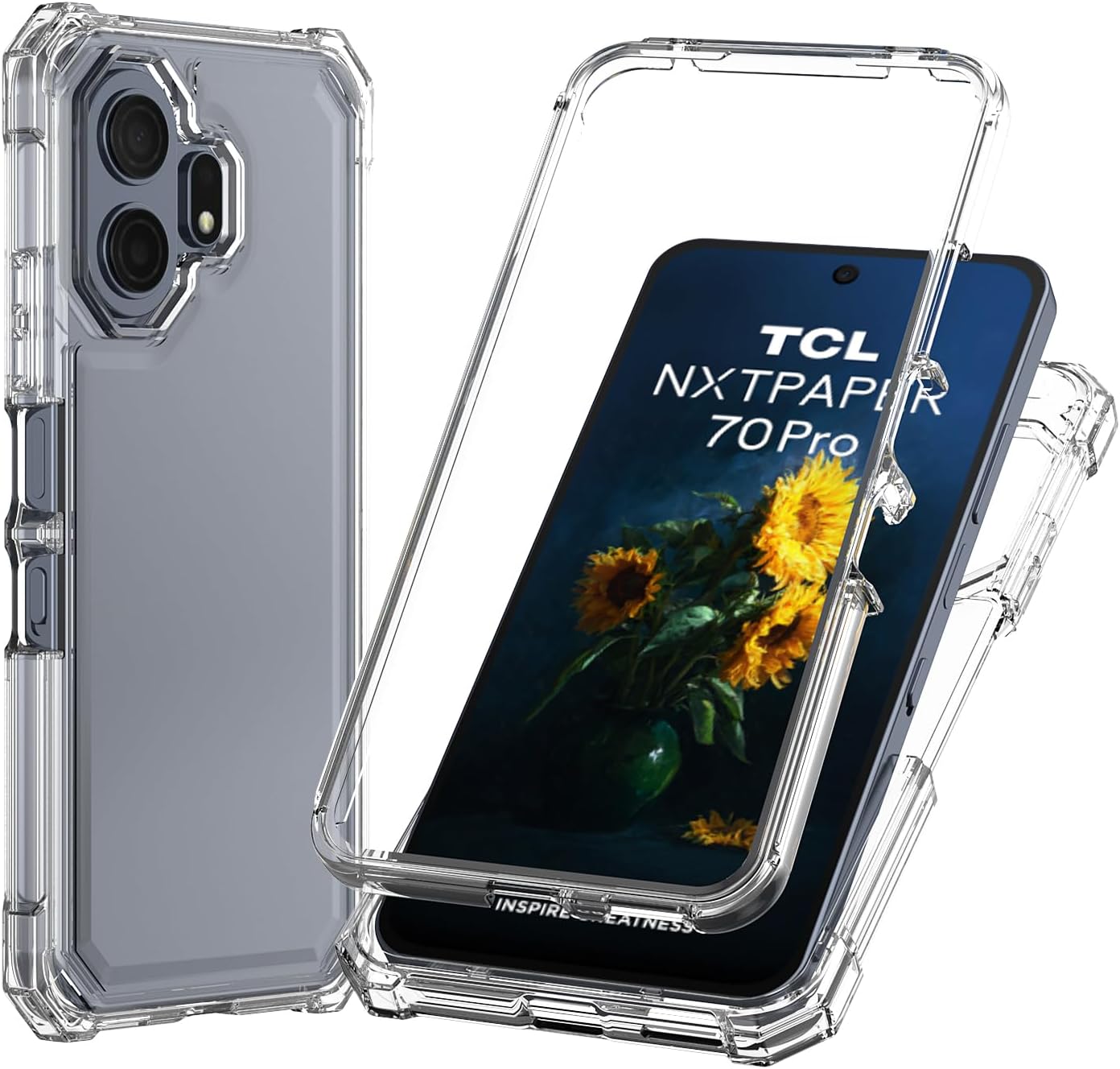 for TCL NXTPAPER 70 Pro 5G Phone Case with Screen Protector Clear