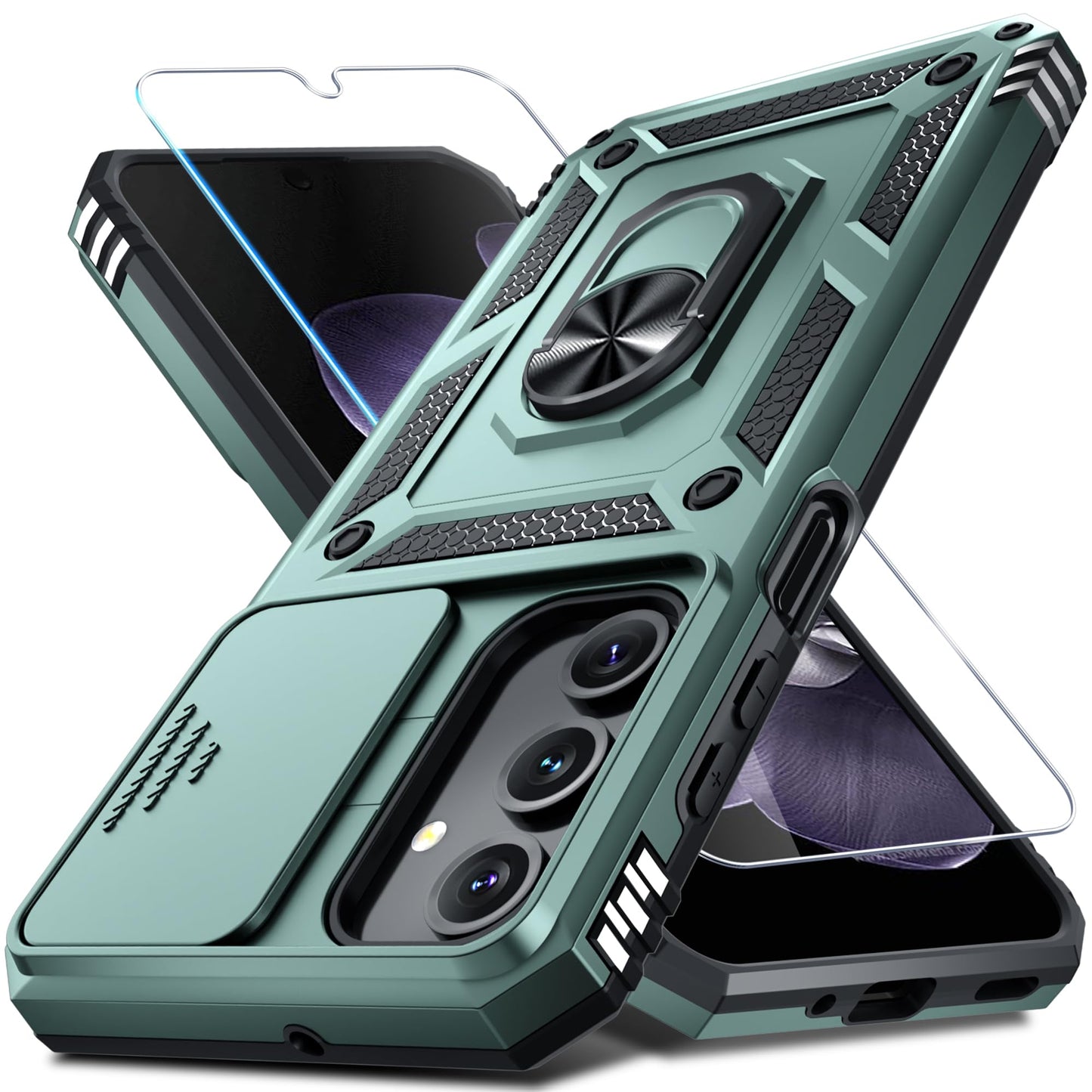Janmitta for Samsung Galaxy A57 Case Built in Slide Camera Cover,Black