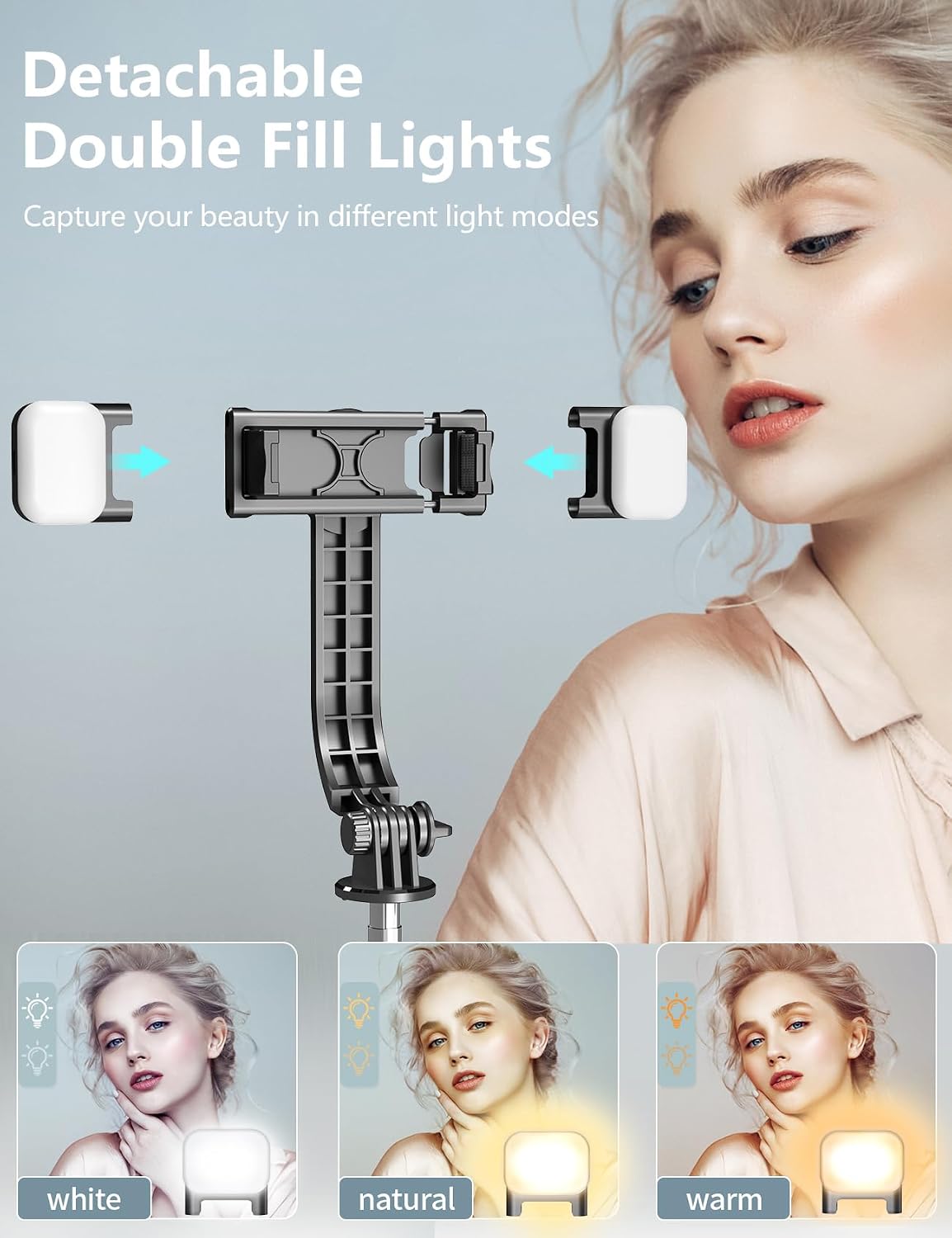 Selfie Stick Tripod with Light, 45'' Phone Tripod with Wireless Remote | Portable Travel Phone Tripod, Compatible with iPhone 16/15 Pro Max/15/14 Pro/14/13, Samsung S22/ S23 Ultra/Android Smartphone