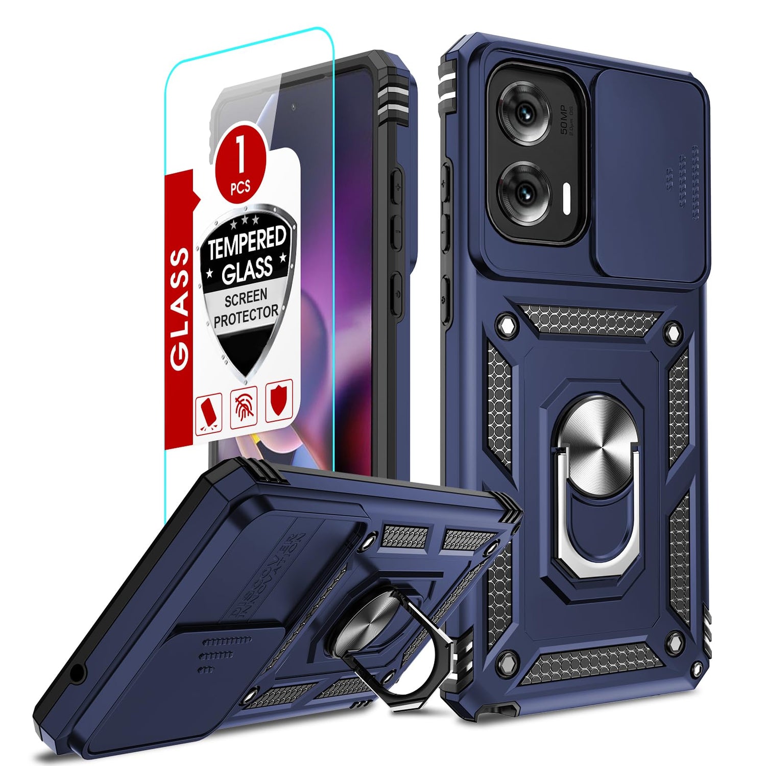 LeYi for Motorola Moto G Stylus 2025-Case: 【𝐍𝐨𝐭 𝐅𝐢𝐭 𝐌𝐨𝐭𝐨 𝐆 𝟐𝟎𝟐𝟓】Moto G Stylus 2026 Case 5G, Slide Camera Cover Screen Protector, Tough Armor Android Unlocked Phone Magnetic Stand, Black