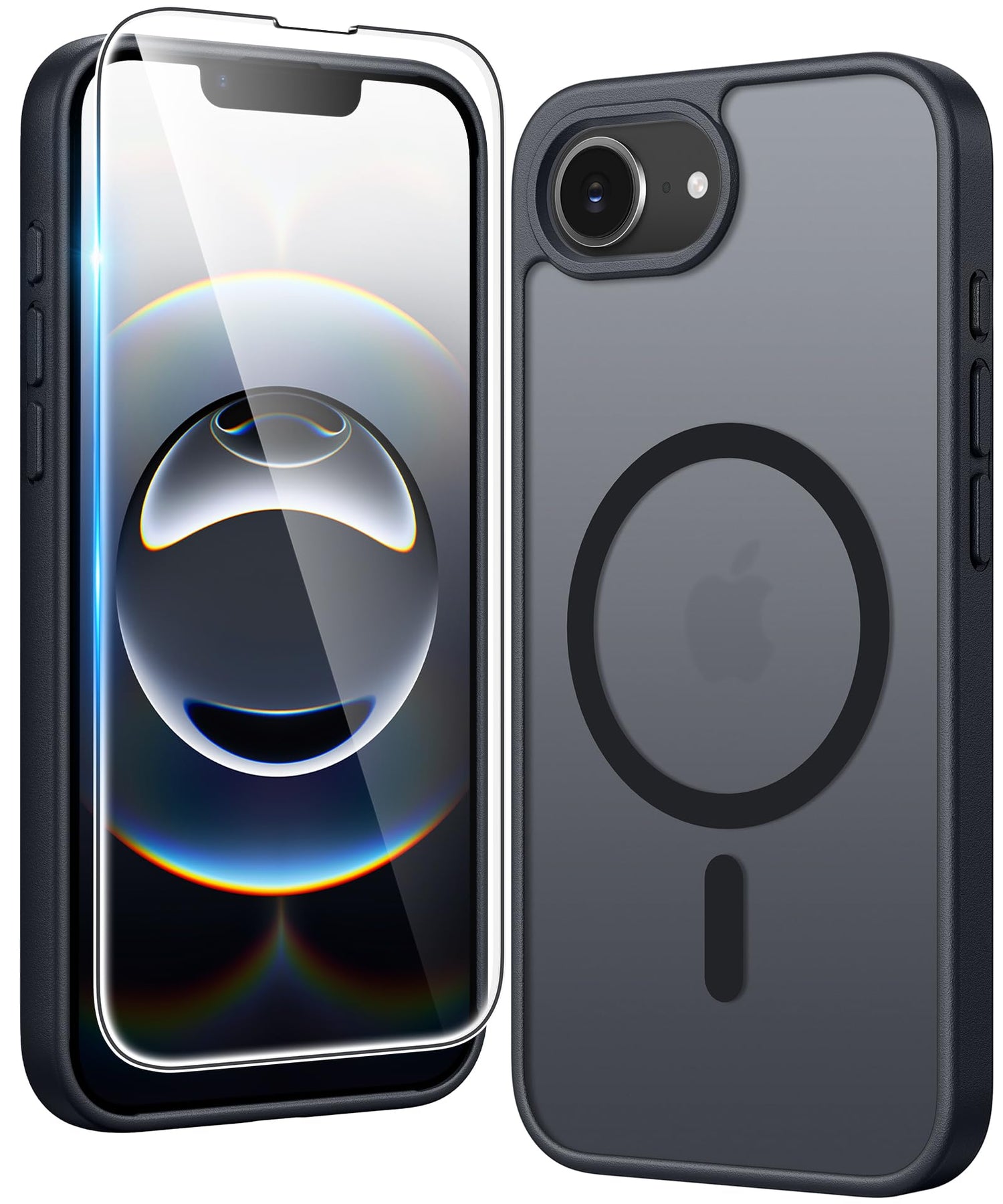 FNTCASE for iPhone 17 Case Clear: Magnetic Phone Cases with Screen Protector Drop Proof Compatible with Magsafe Slim Anti Yellowing Rugged Shockproof Protective Transparent Cell Cover (A-Clear)