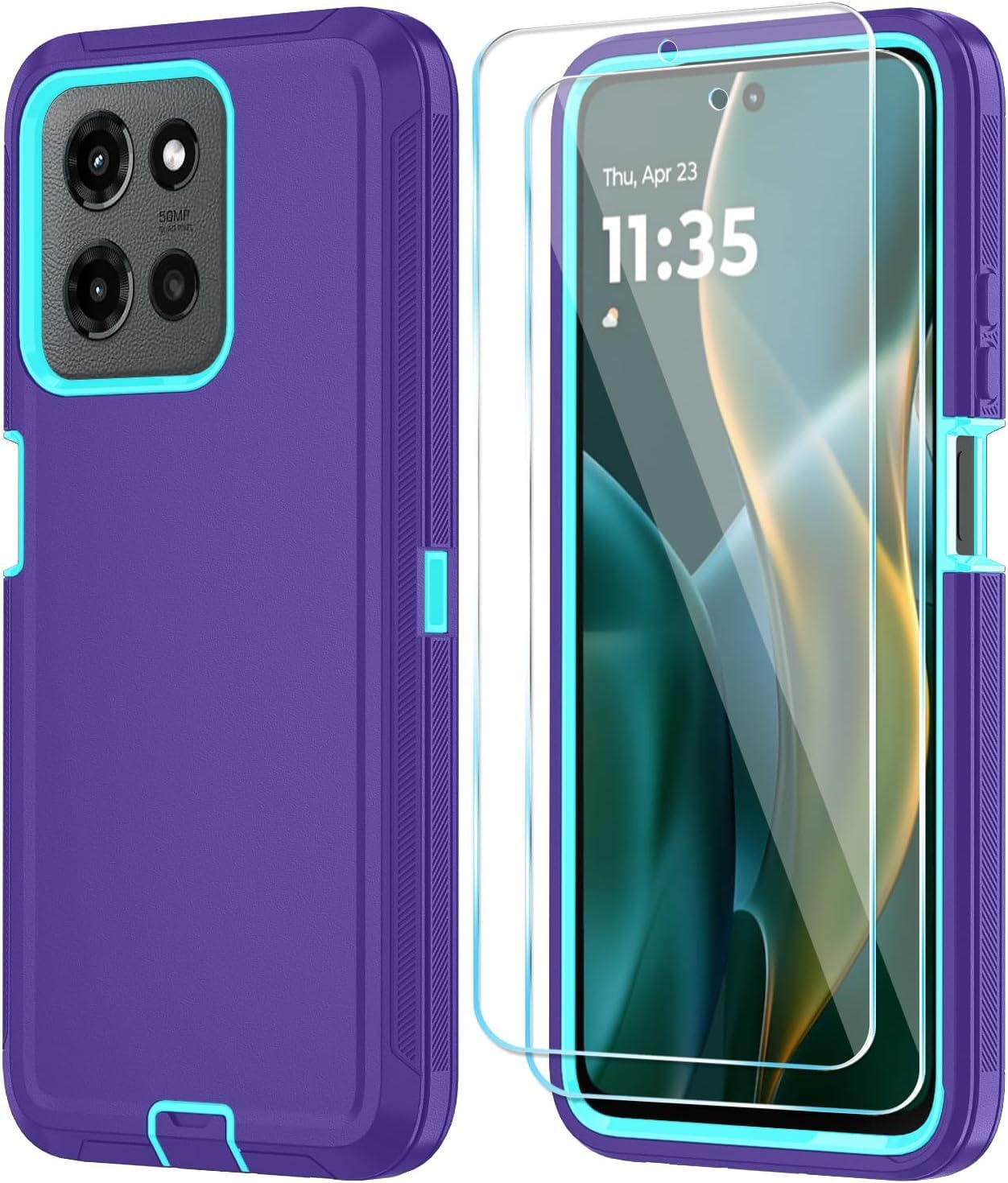 Qinmay Phone Case for Motorola Moto G Power 5G 2026 Case with HD Screen Protector, Heavy Duty Shockproof & Cover Phone Case for Moto G Power 2026,WineRedPink