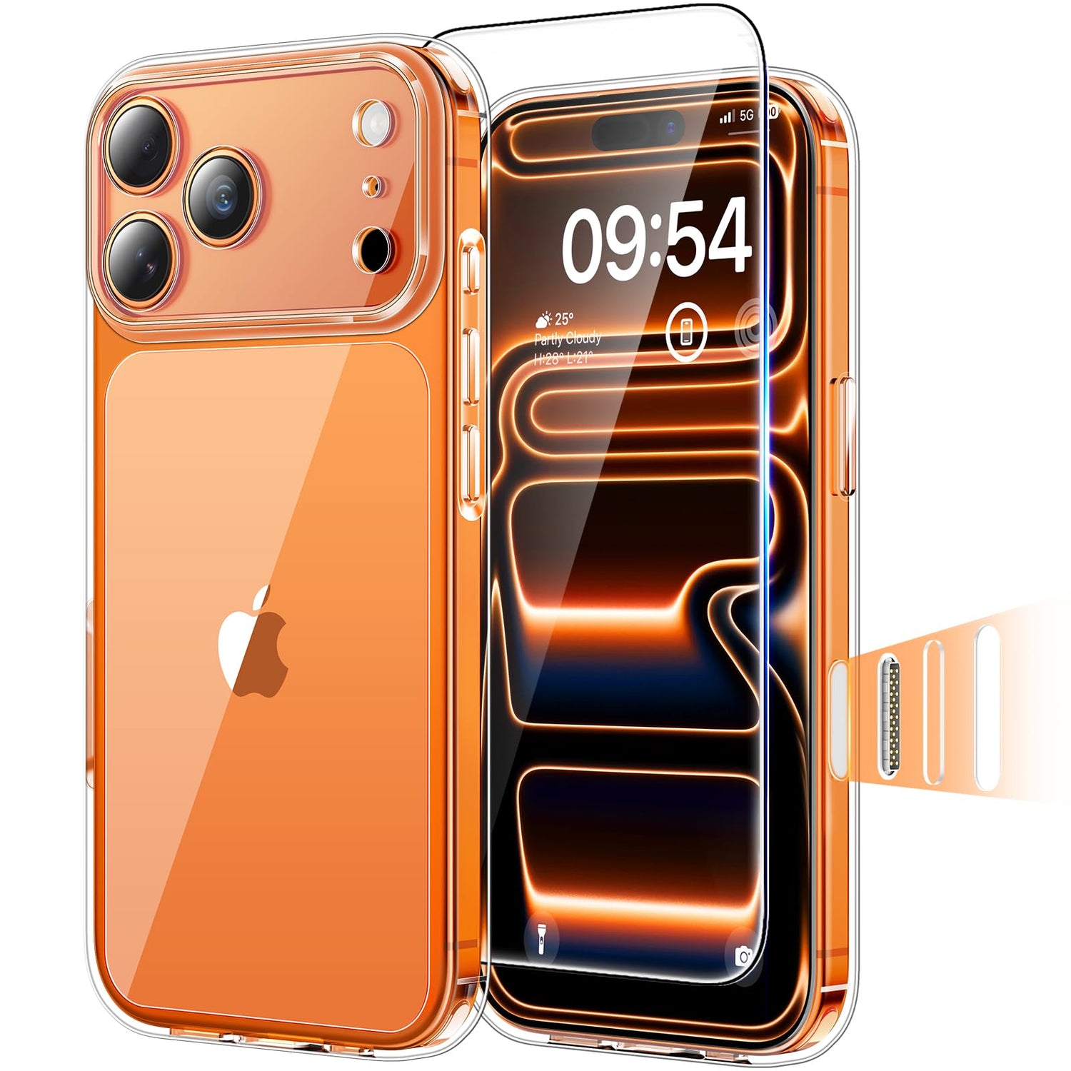 TAURI for iPhone 17 Case, Anti-Yellowing with Screen Protector, Military-Grade Protection Shockproof Slim Phone Case for iPhone 17, Clear