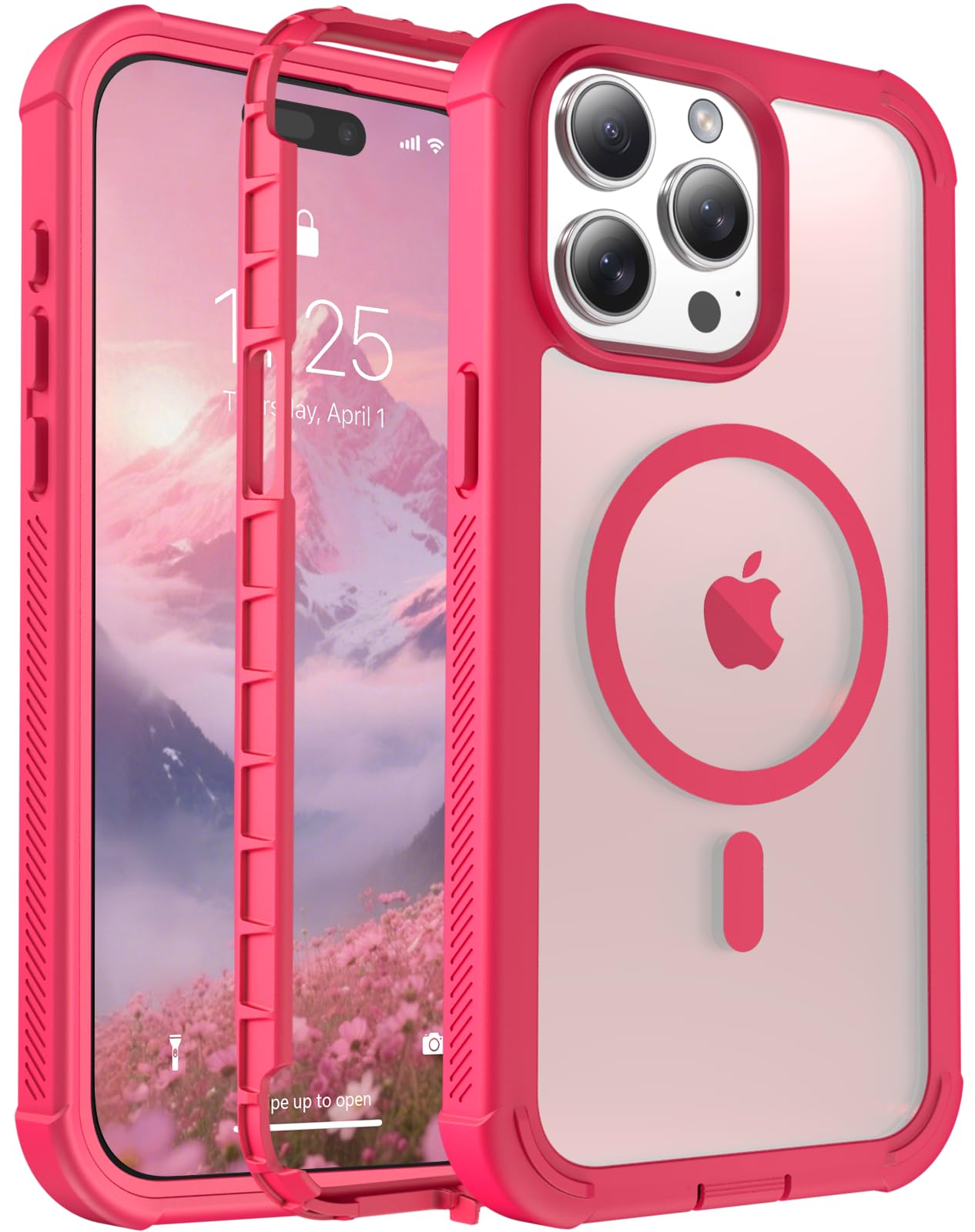 Magnetic for iPhone 17 Case, [Compatible with MagSafe][Military Grade Drop Protection][Heavy Duty Protection][Non-Slip][Shockproof] 2-Layer Durable Bumper Phone Case 6.3''-Black