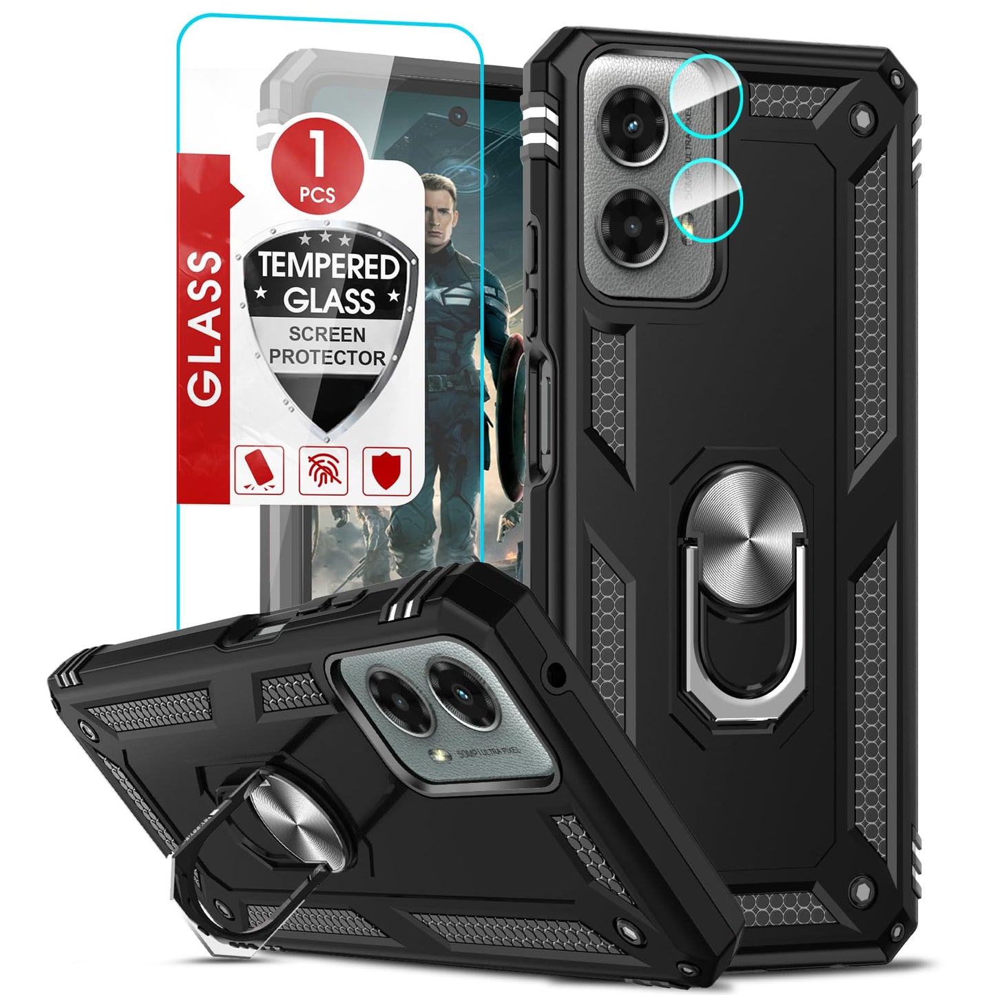 LeYi for Motorola Moto G Stylus 2025-Case: 【𝐍𝐨𝐭 𝐅𝐢𝐭 𝐌𝐨𝐭𝐨 𝐆 𝟐𝟎𝟐𝟓】Moto G Stylus 2026 Case 5G, Slide Camera Cover Screen Protector, Tough Armor Android Unlocked Phone Magnetic Stand, Black