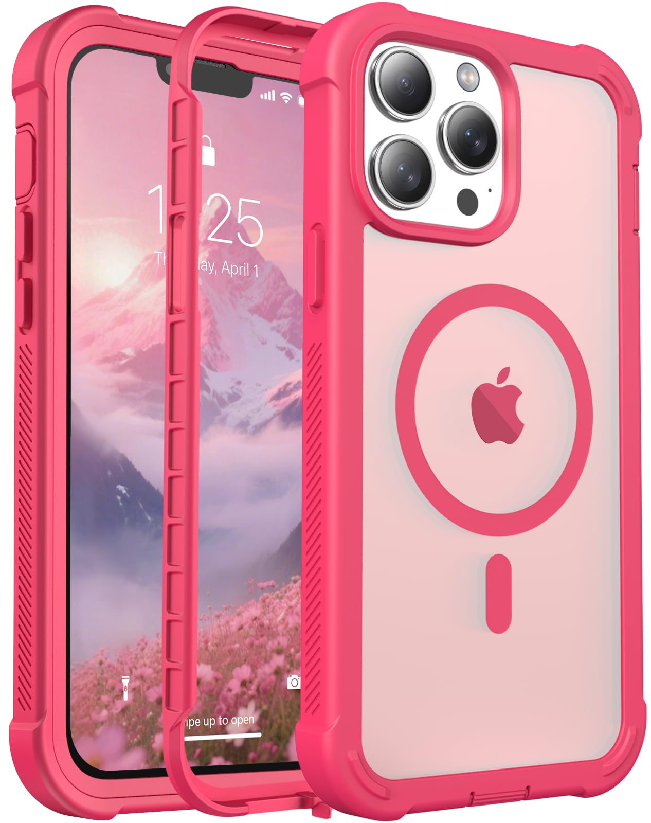 Magnetic for iPhone 17 Case, [Compatible with MagSafe][Military Grade Drop Protection][Heavy Duty Protection][Non-Slip][Shockproof] 2-Layer Durable Bumper Phone Case 6.3''-Black