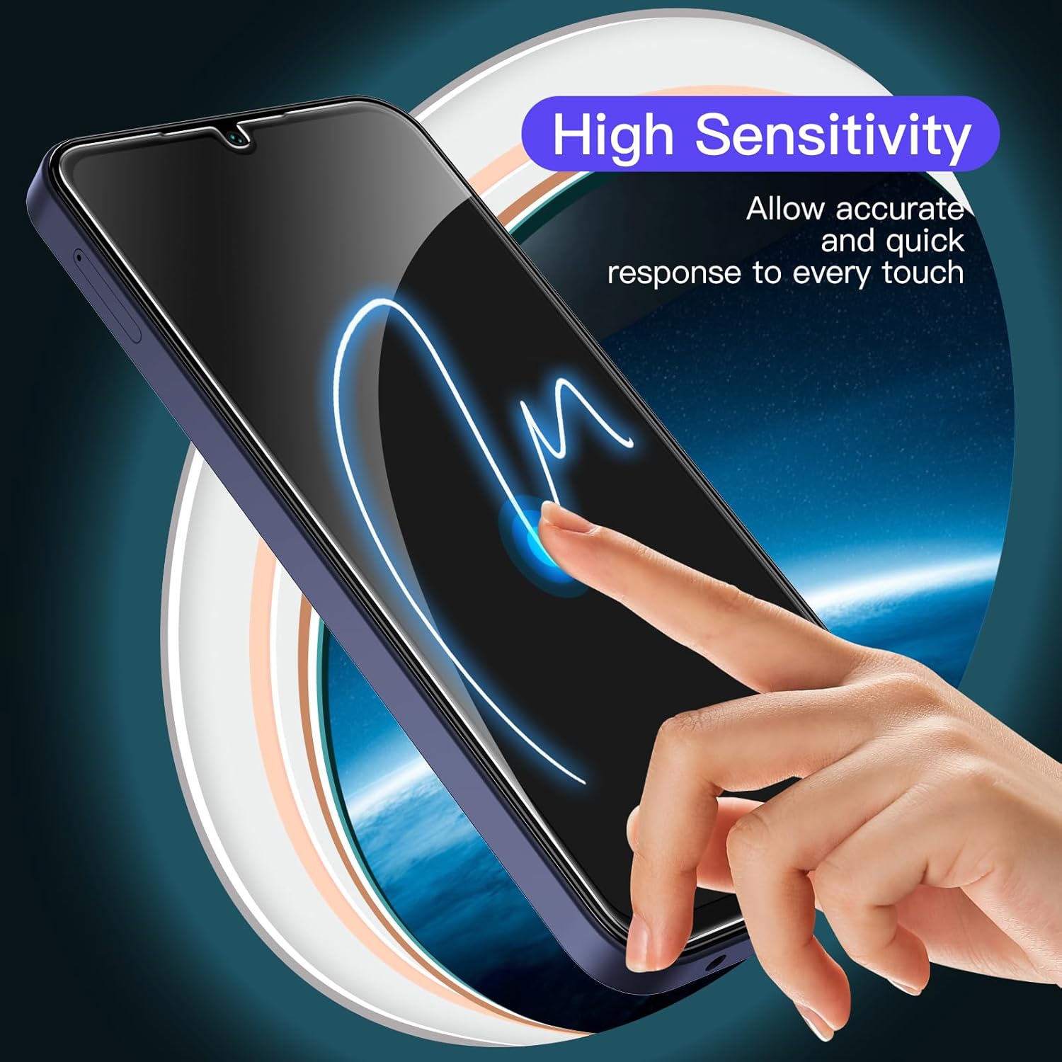 JETech Screen Protector for Samsung Galaxy A15 4G / 5G 6.5-Inch, 9H Tempered Glass Film, Anti-Scratch, HD Clear, 3-Pack