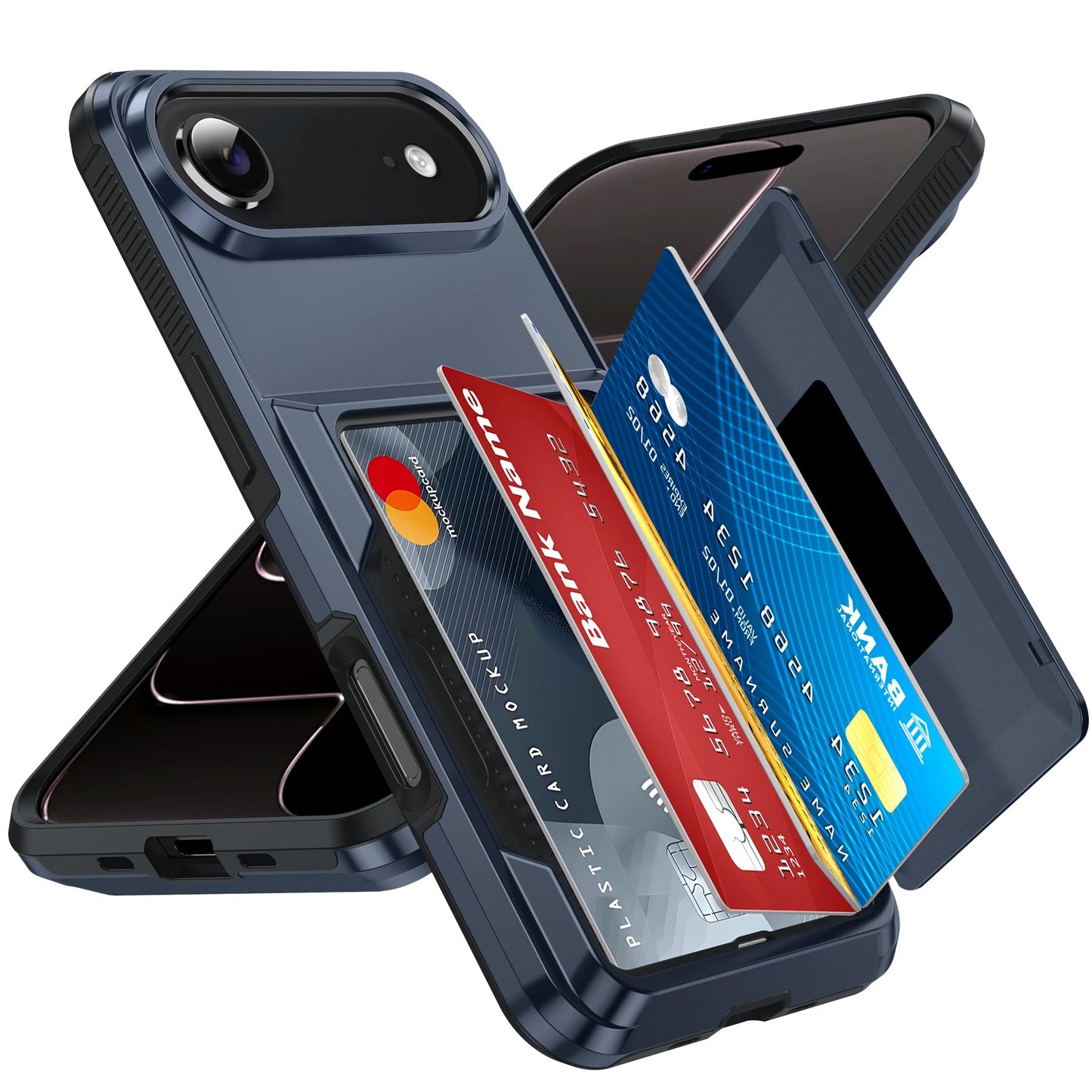 LeYi for iPhone-17 Wallet Case Clear: i Phone iphone17 Cases with Card Holder Protective iohone 17case Cover Women Funda para Heavy Duty Military Grade Hard Men ipone i17, Transparent