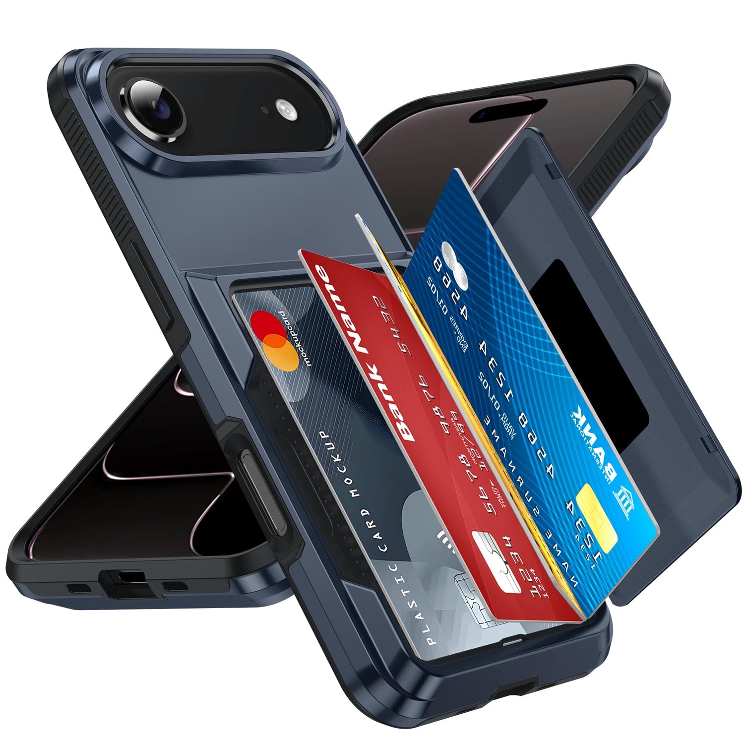 LeYi for iPhone-17 Wallet Case Clear: i Phone iphone17 Cases with Card Holder Protective iohone 17case Cover Women Funda para Heavy Duty Military Grade Hard Men ipone i17, Transparent