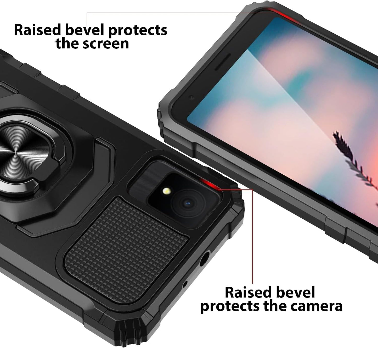 TJS Compatible for TCL K11 T432W Phone Case (Black)