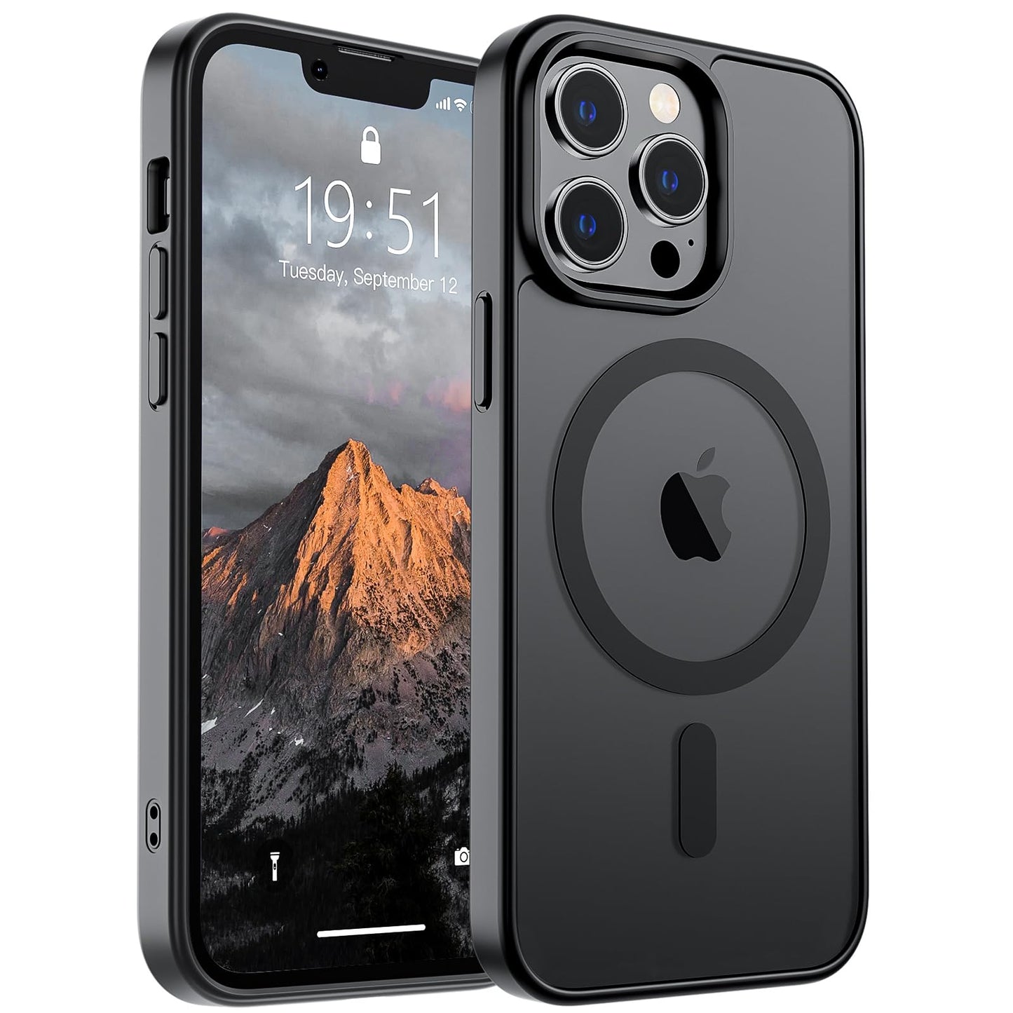 SUPFINE Magnetic for iPhone 17 Case (Compatible with MagSafe)(Military Grade Drop Protection) Translucent Matte Shockproof with Anti-Fingerprint Phone Cover,Black