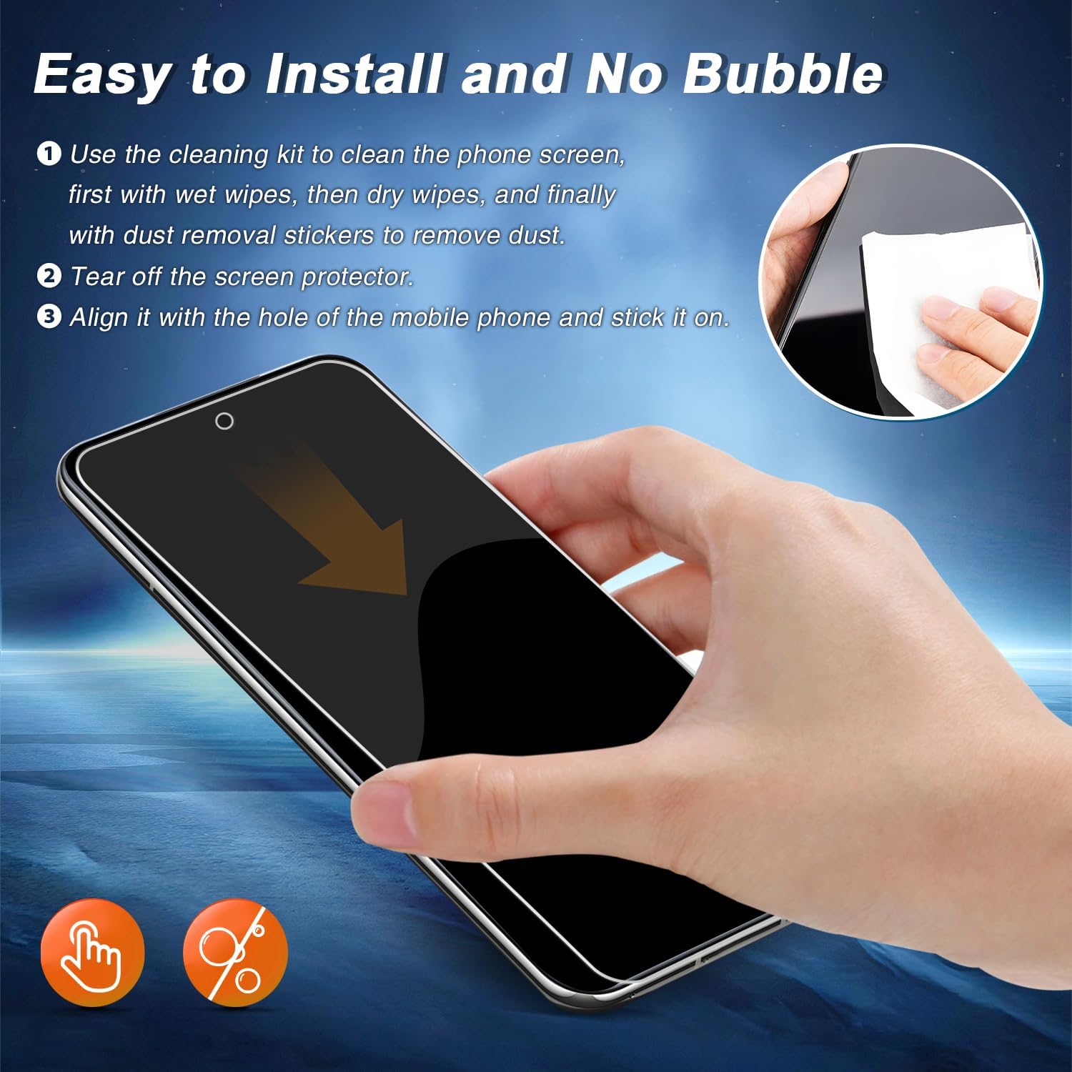 [3-Pack Privacy Screen Protector for Motorola Moto G Power 5G 2025 Tempered Glass, Bubble Free, Easy to Install, 9H Hardness